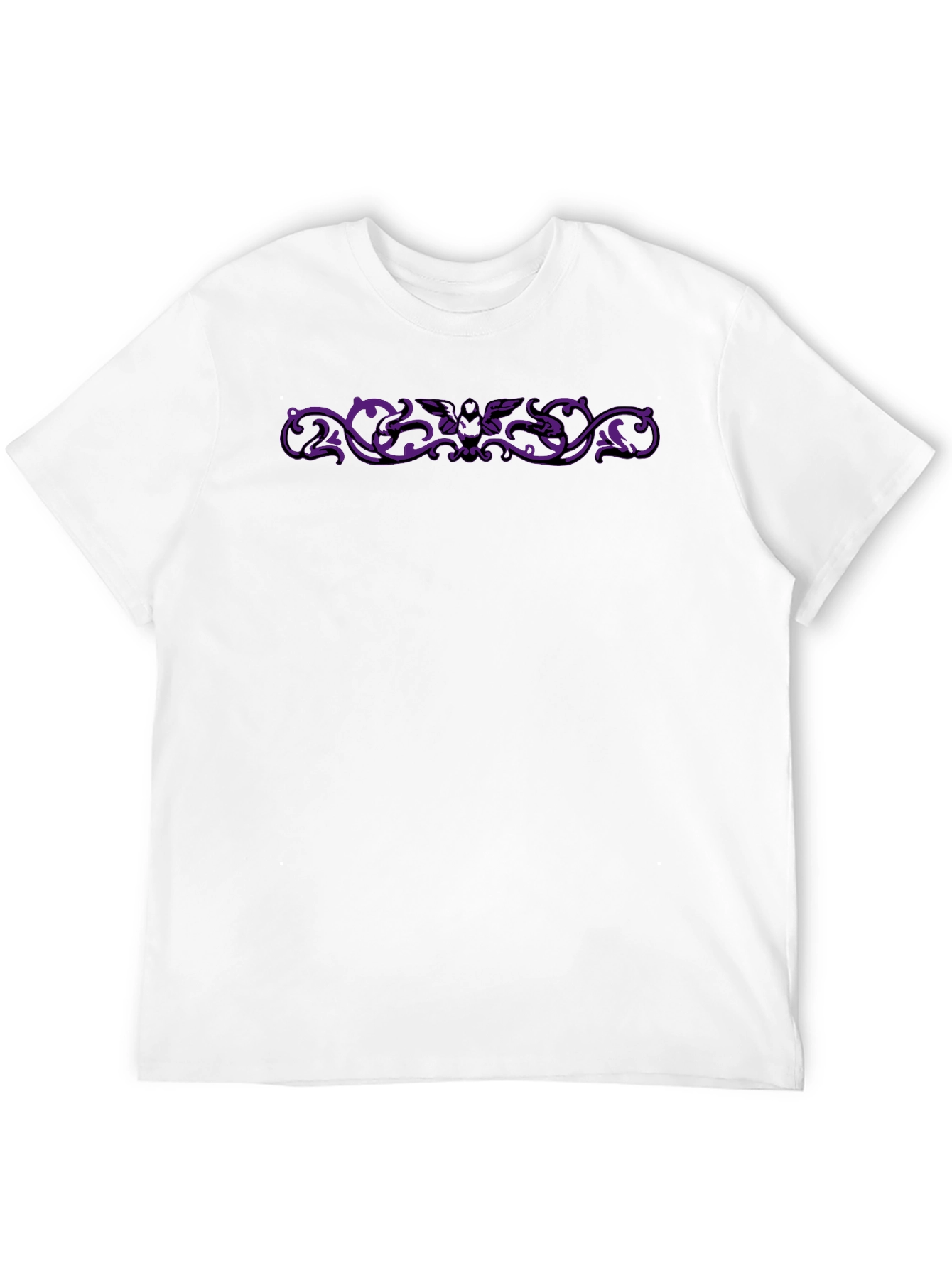 Black Gothic Bat Scrollwork Black Tee view 12