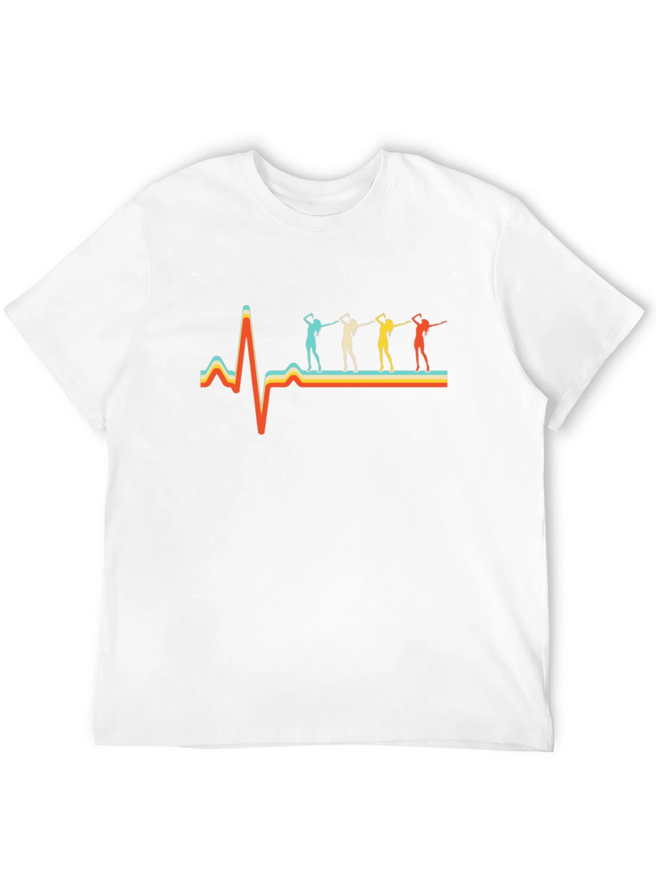 Black Retro Dance Heartbeat T-Shirt view 12