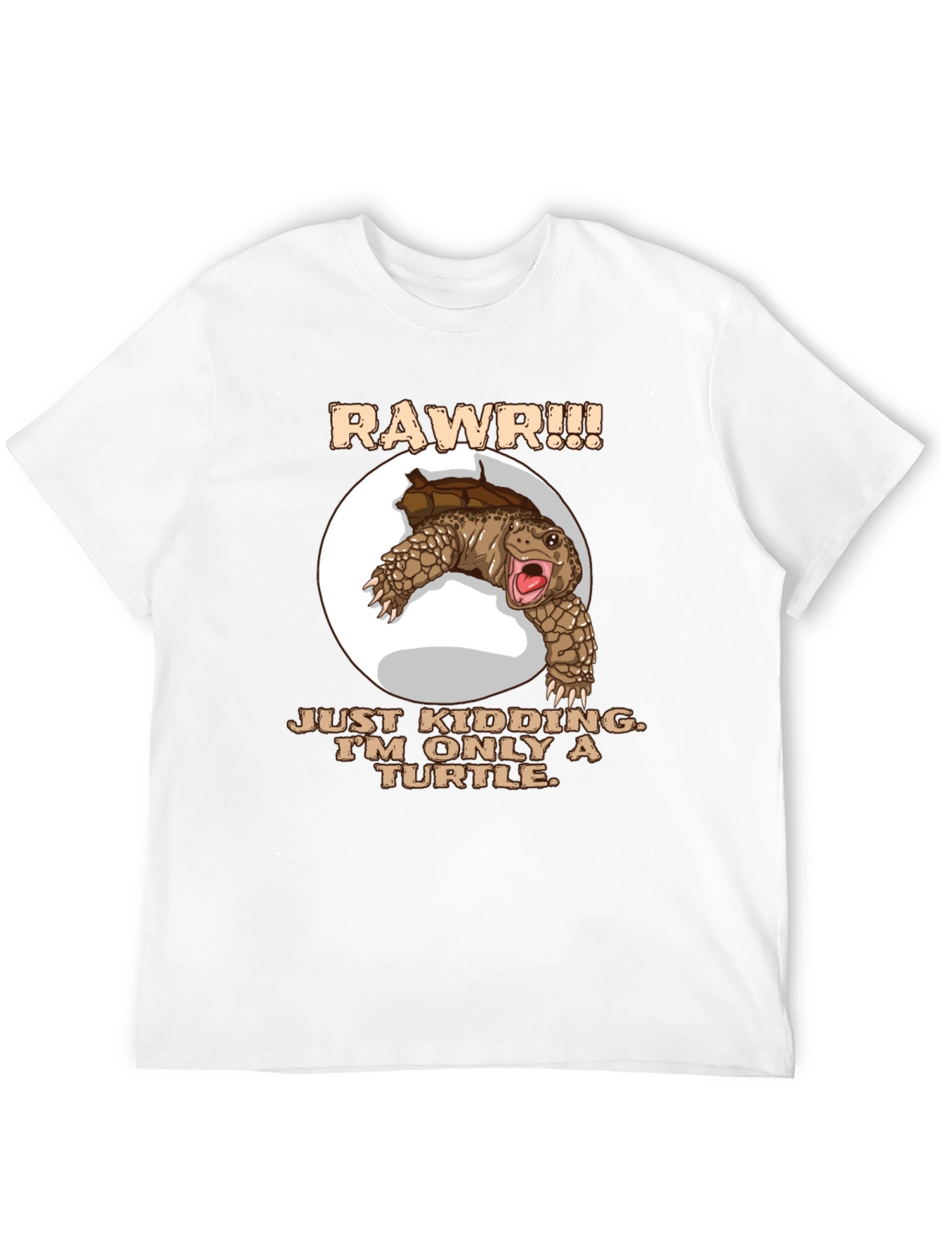 Black Funny Turtle RAWR Graphic T-Shirt view 12