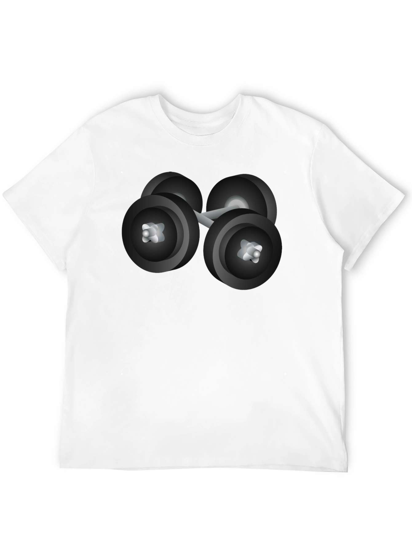 Black Dumbbell Graphic Tee - Fitness Lover's Black T-Shirt view 12