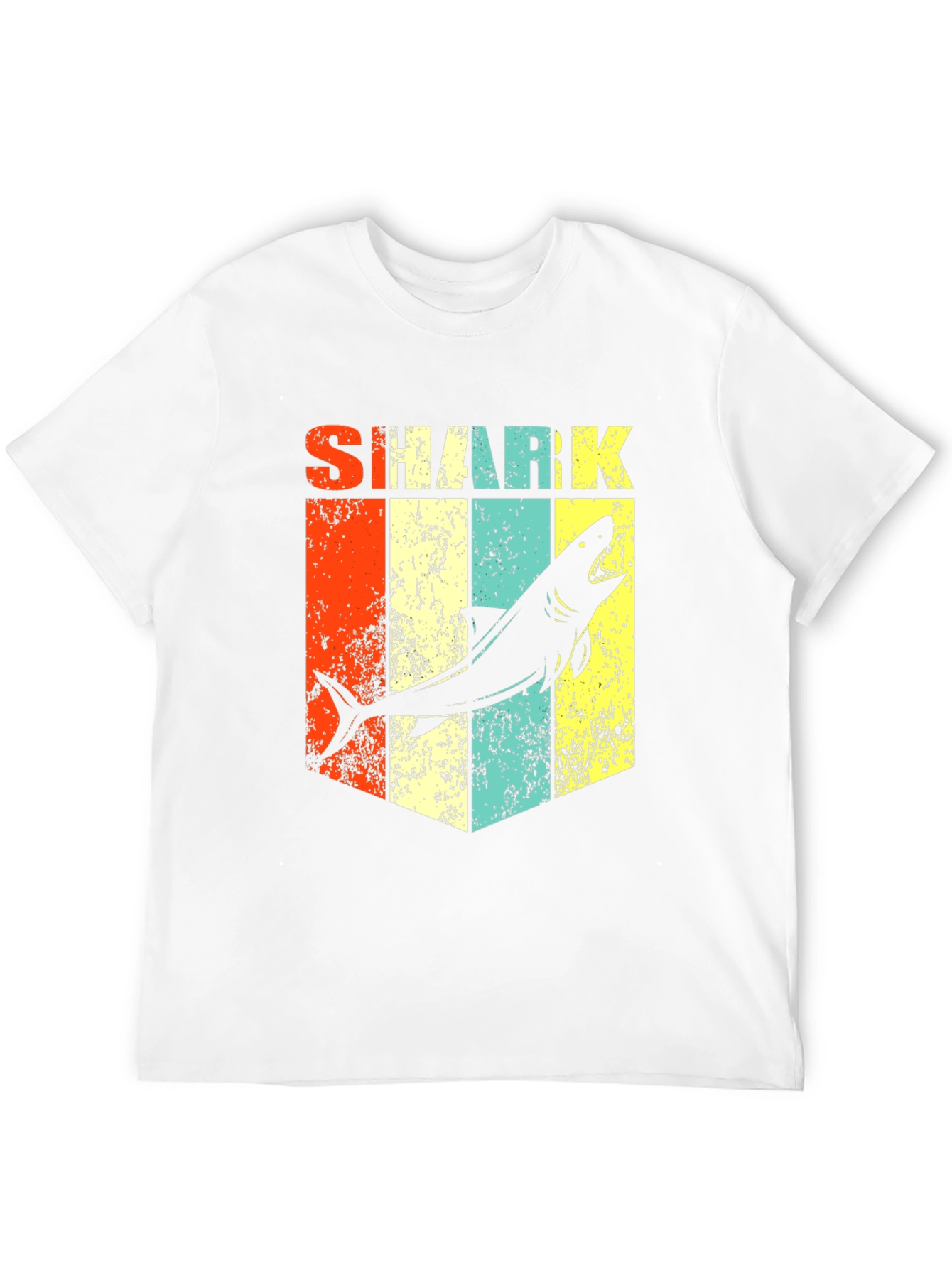 Black Retro Shark Graphic Tee - Stylish Men's Black T-Shirt view 12