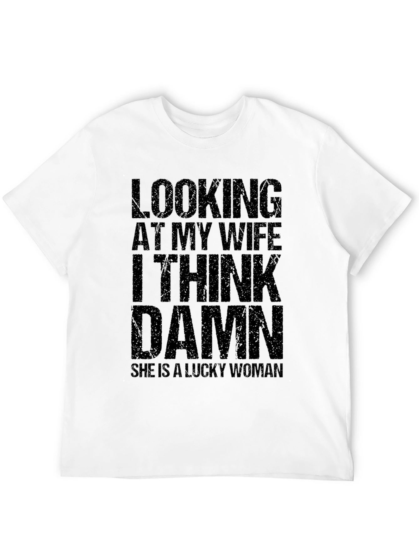 Black Funny "Looking At My Wife" Graphic T-Shirt view 12