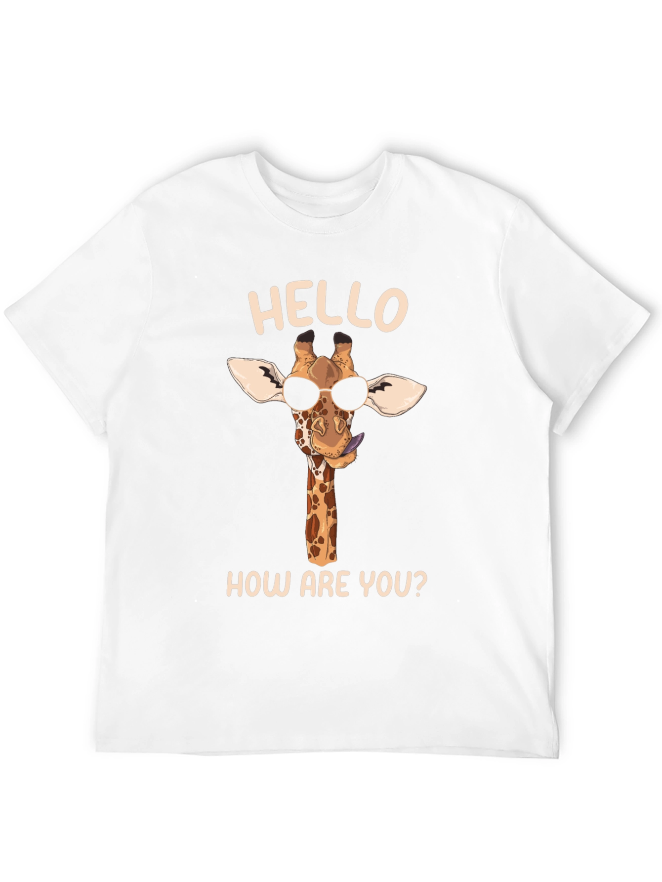 Black Cool Giraffe Tee: Hello, How Are You? Black Shirt view 12