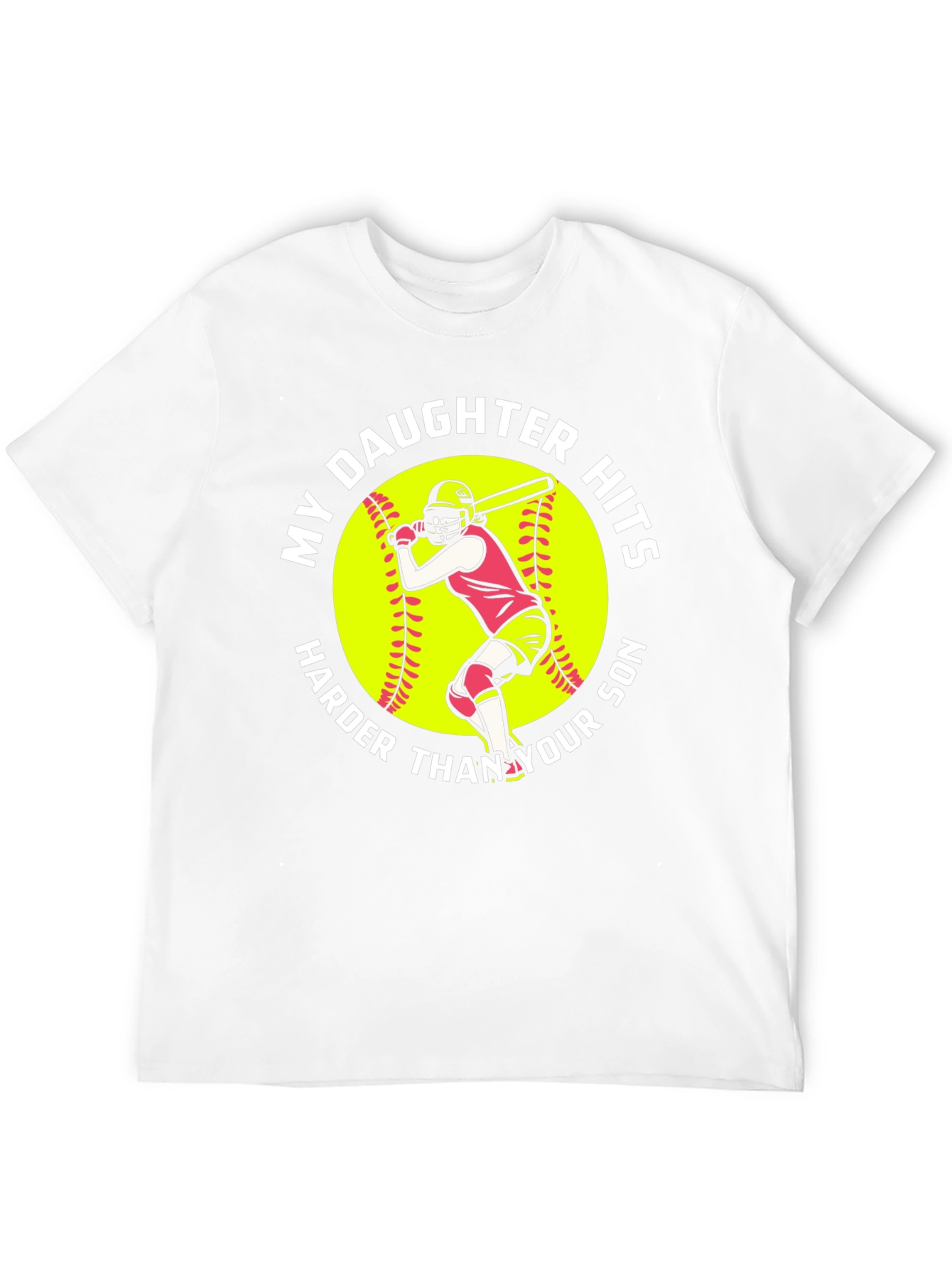 Black My Daughter Hits Harder Funny Softball Graphic Tee view 12