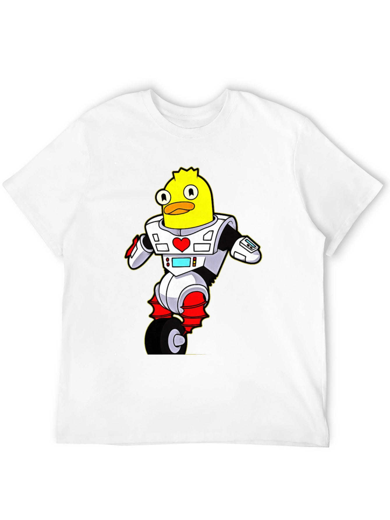 Black Robot Duck T-Shirt - Sci-Fi Cartoon Tee view 12