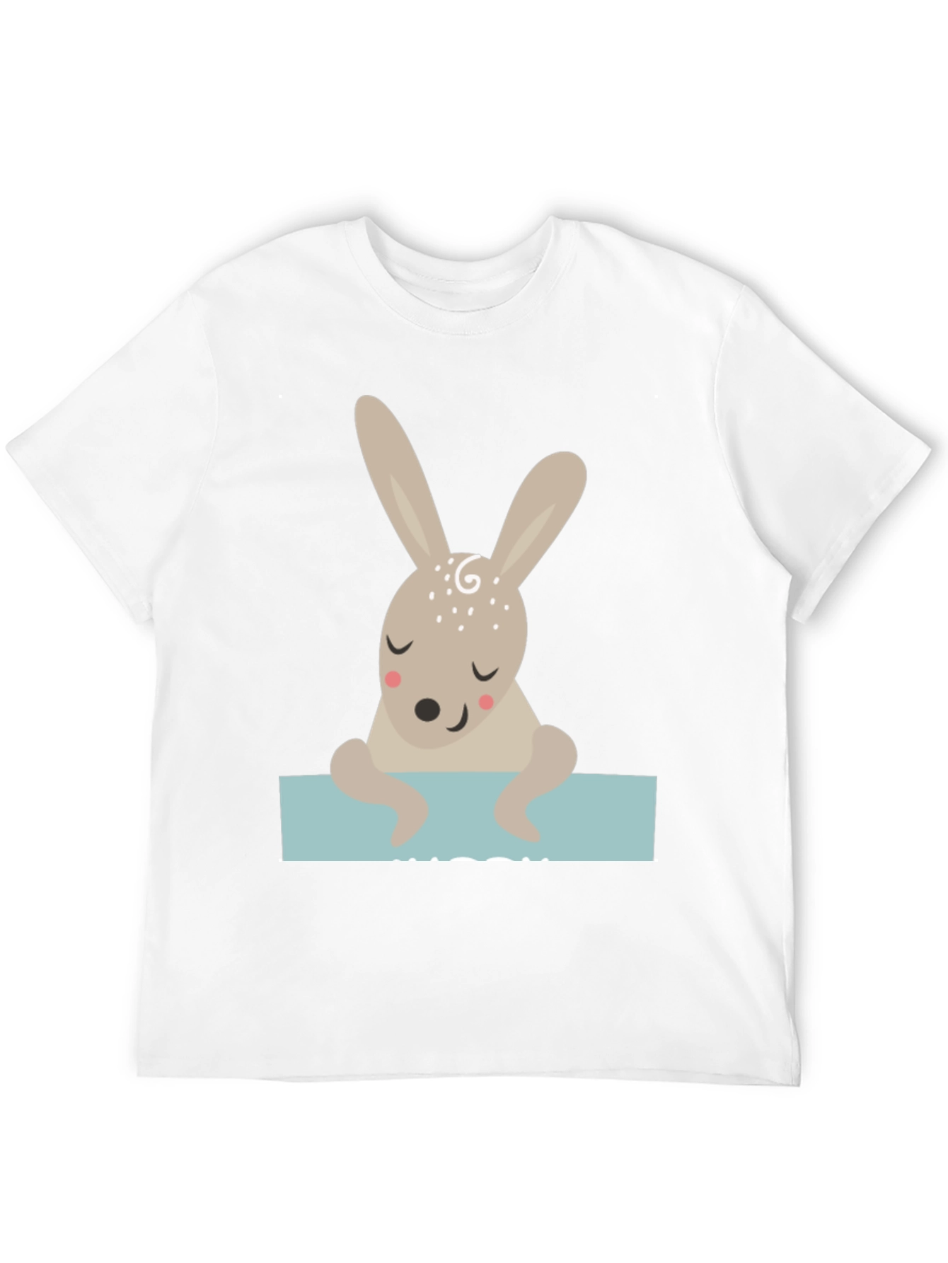Black Cute Bunny Graphic Tee - Unisex Black T-Shirt view 12