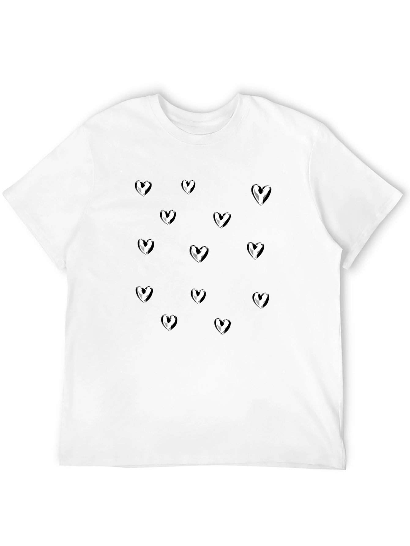 Black Men's Black Tee with White Chevron Pattern view 12