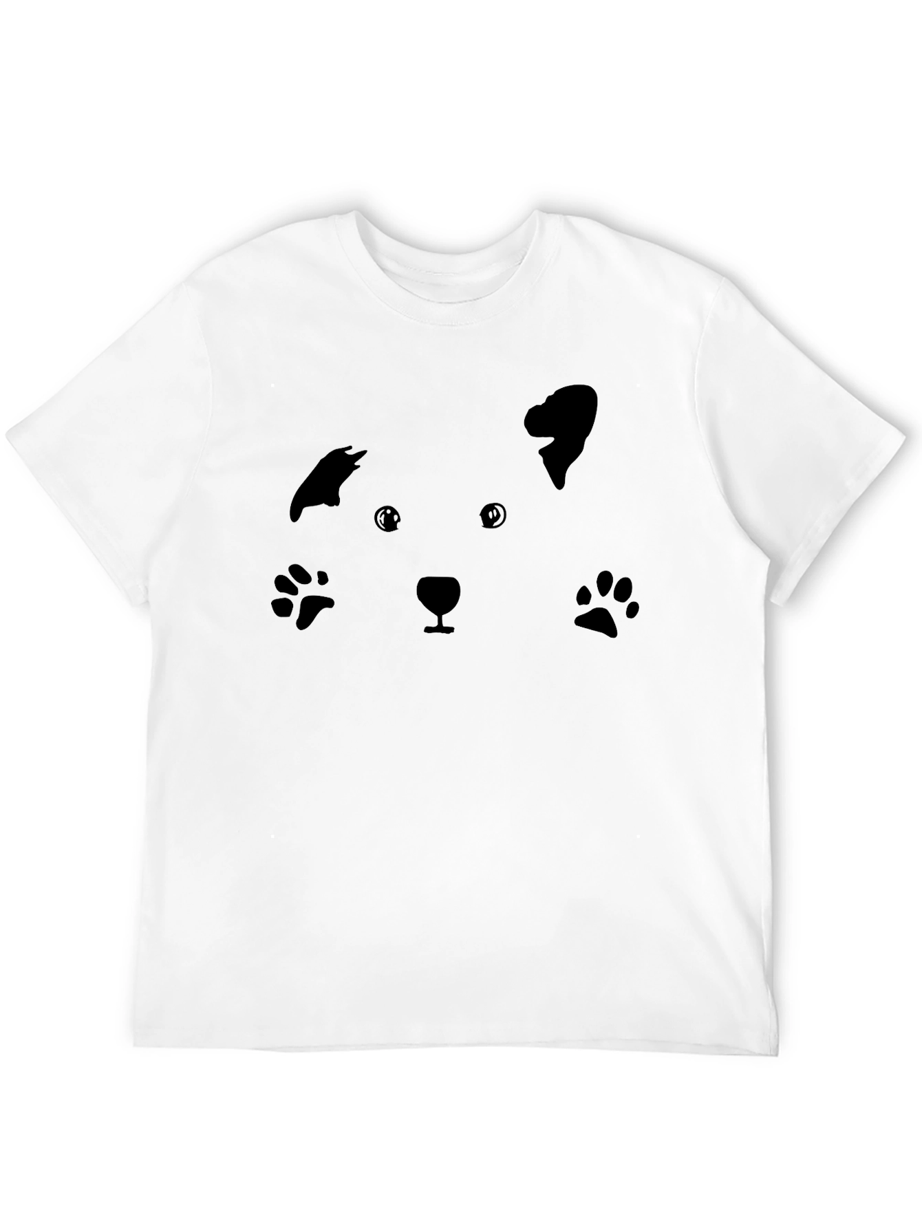 Cute Panda Face Graphic Print Black T-Shirt - 12