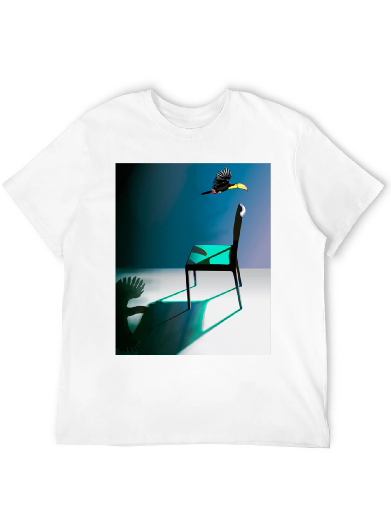 Black Abstract Toucan Chair T-Shirt view 12