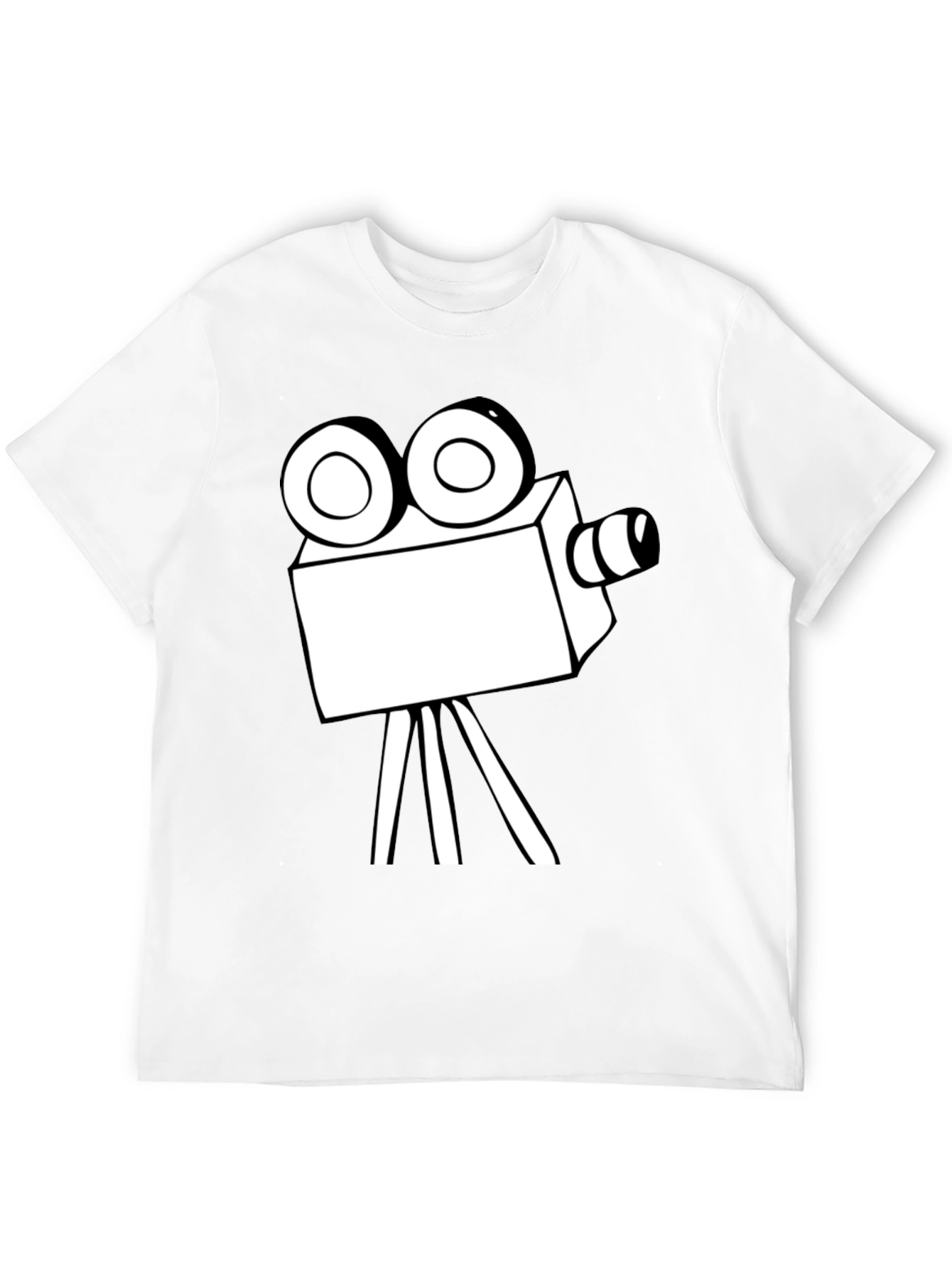 Black Retro Movie Camera Graphic T-Shirt view 12