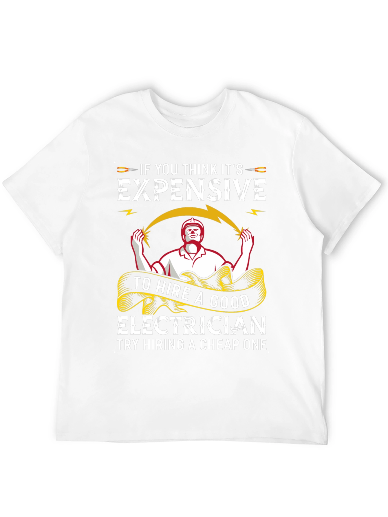 Black Electrician Humor T-Shirt - Good vs Cheap Service view 12