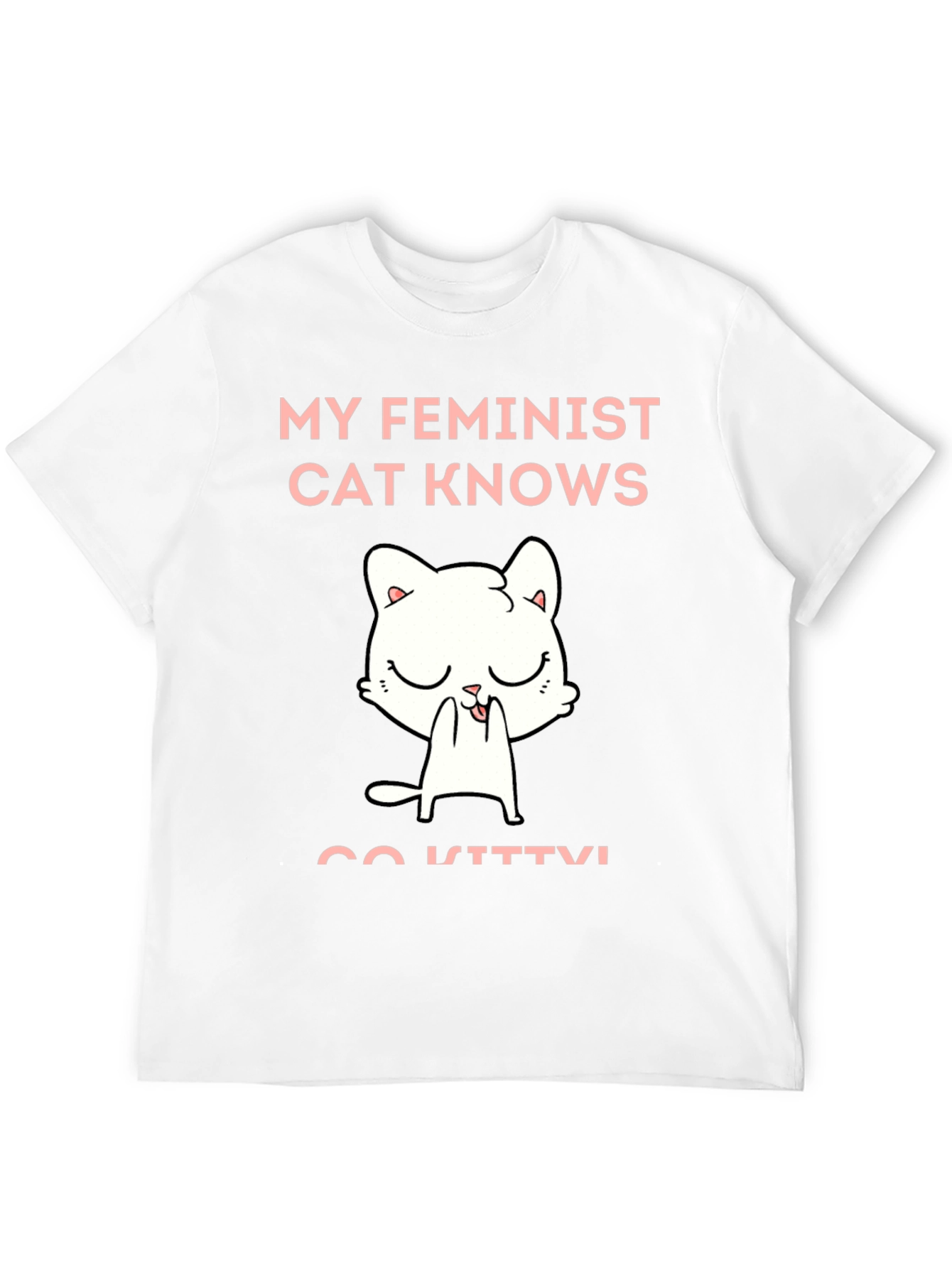 Black Feminist Cat Graphic T-Shirt - Unisex Cotton Tee view 12