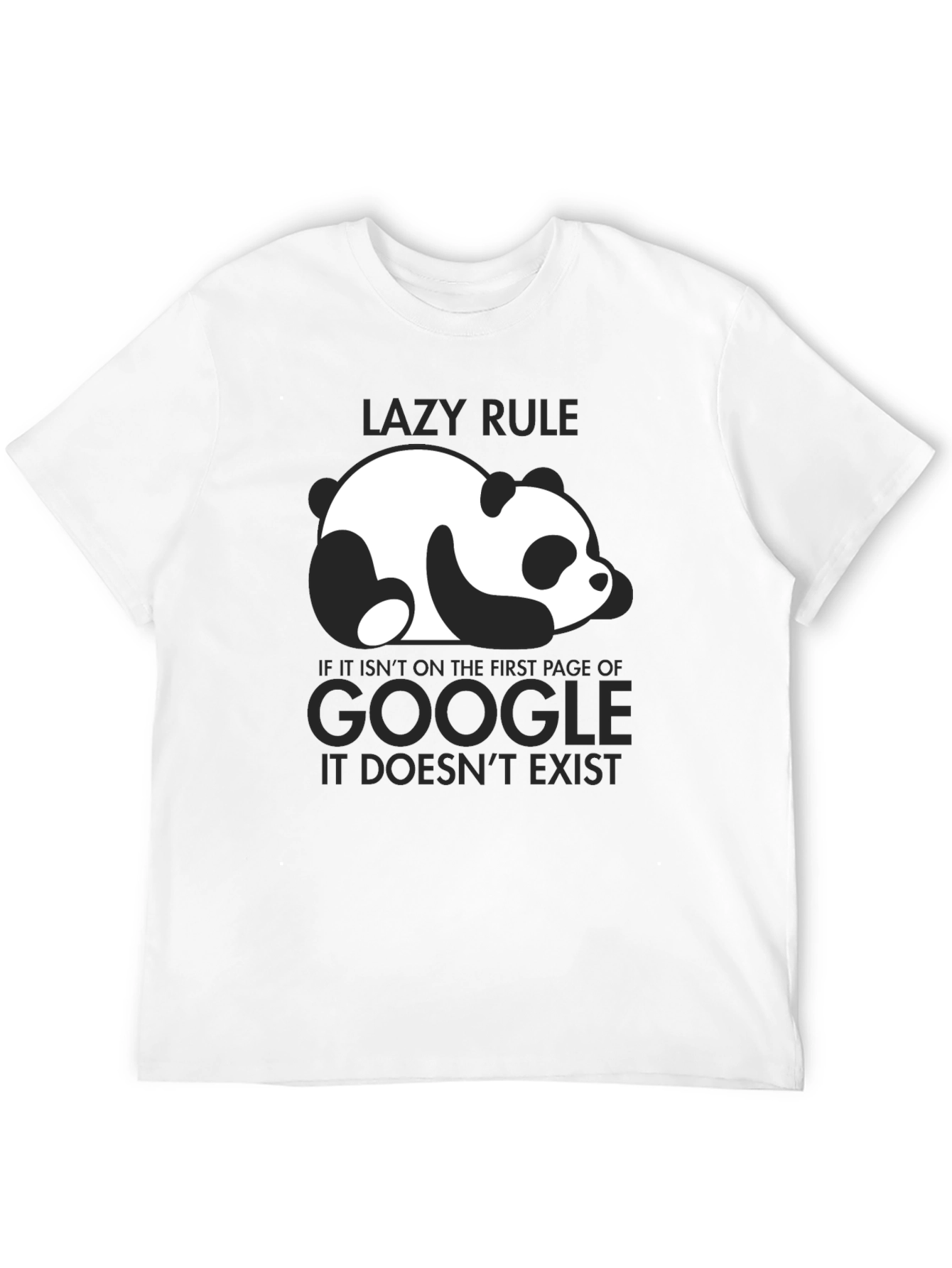 Black Lazy Rule Panda Google T-Shirt view 12