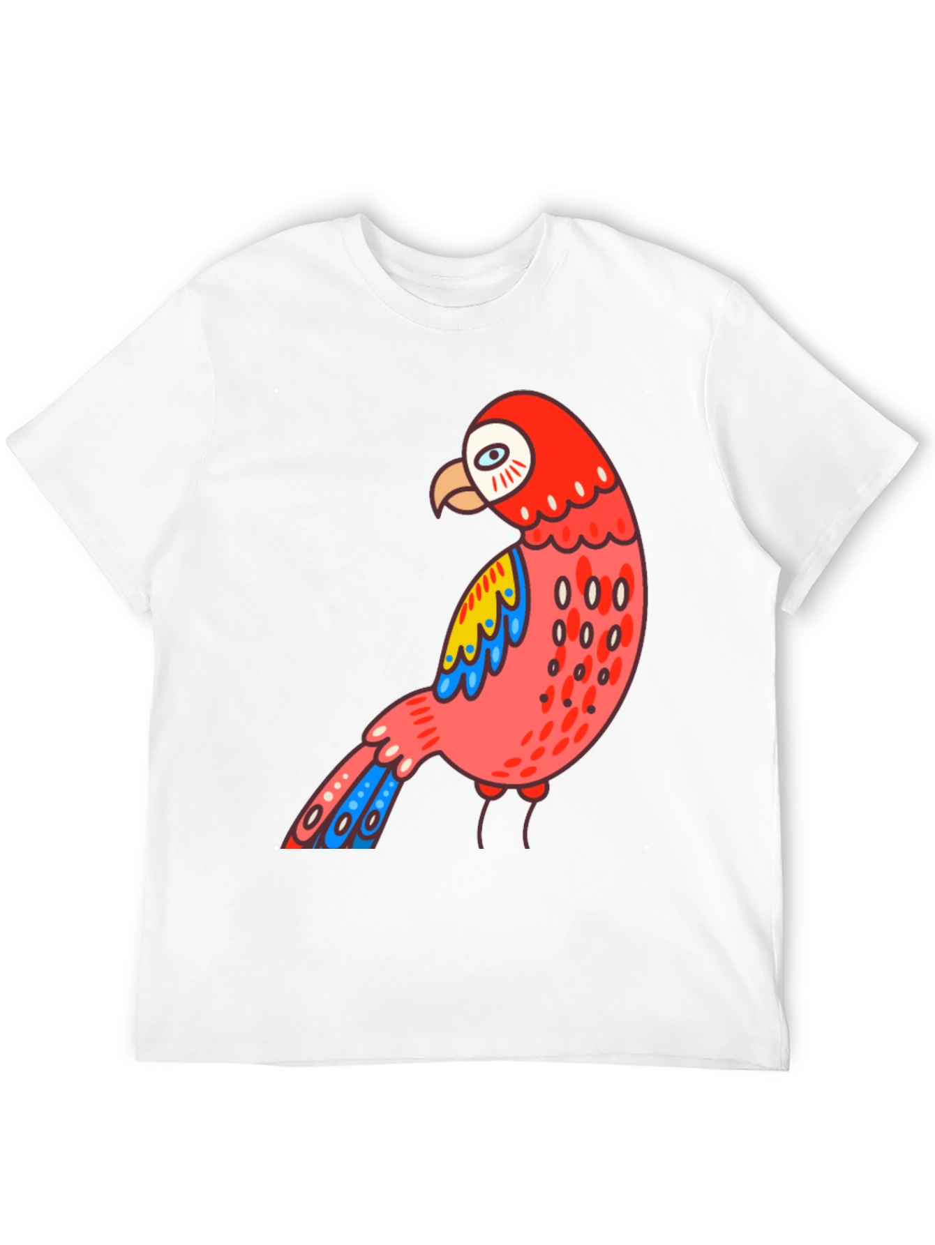 Black Men's Black T-shirt with Parrot Graphic view 12