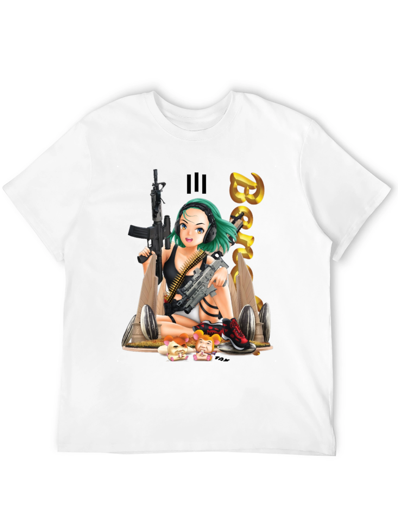 Black Anime Girl Graphic T-Shirt view 12