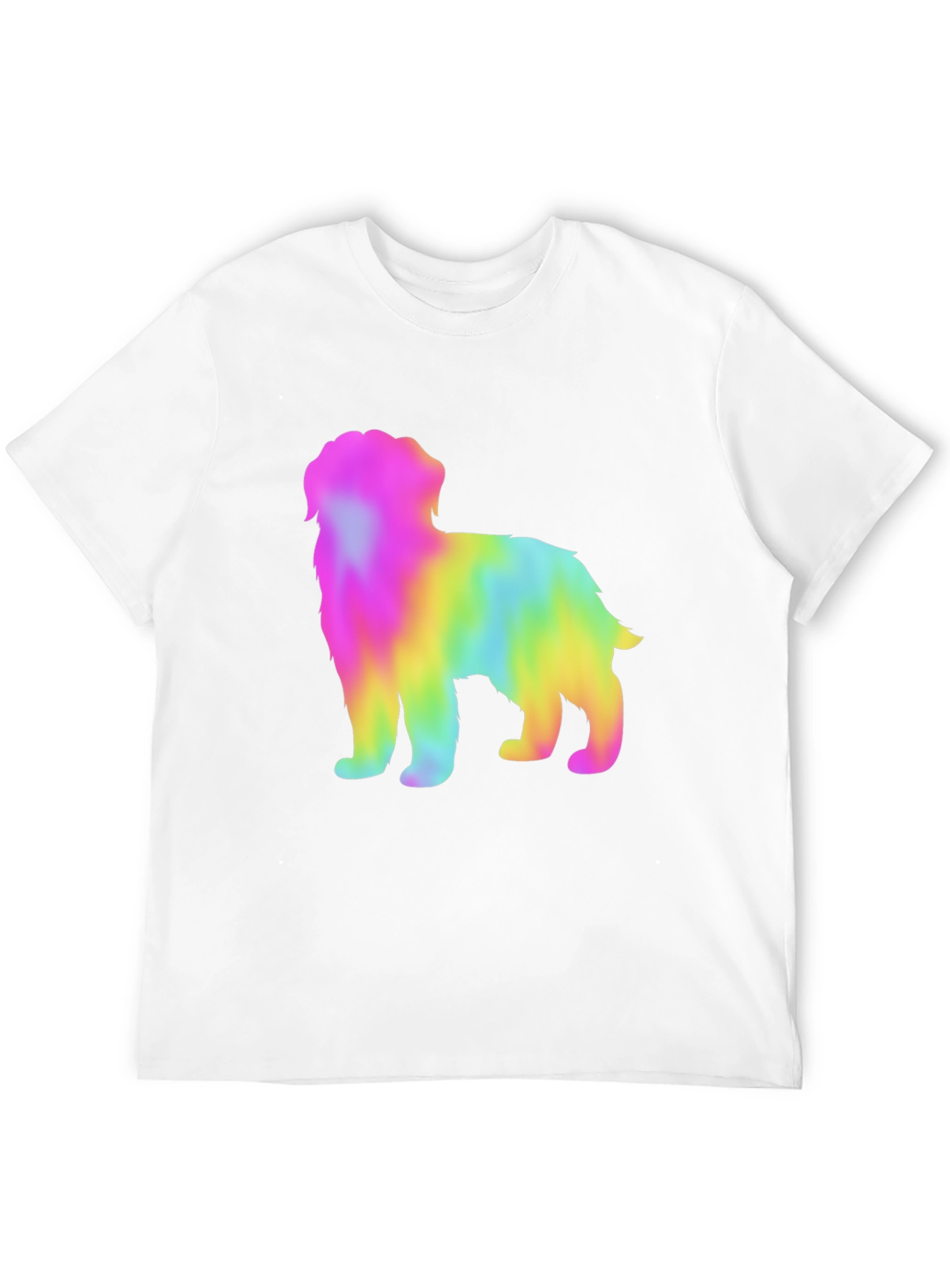 Black Rainbow Dog Graphic Tee - Unisex Black T-Shirt view 12