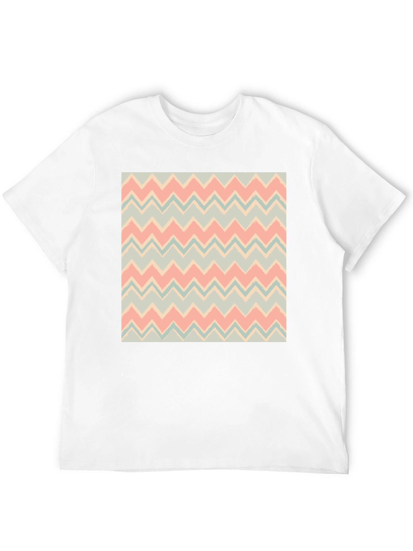 Black Chevron Pattern Black T-Shirt view 12