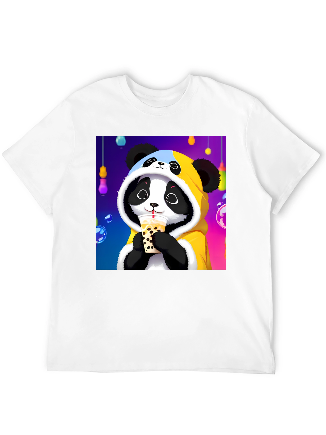 Black Cute Panda Boba Tea Graphic Tee view 12