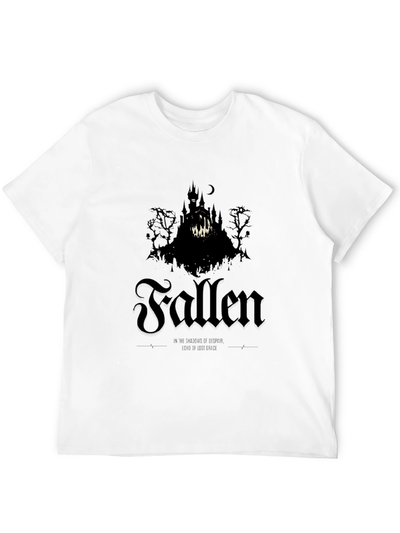 Black Fallen Graphic Tee - Dark Gothic Style view 12