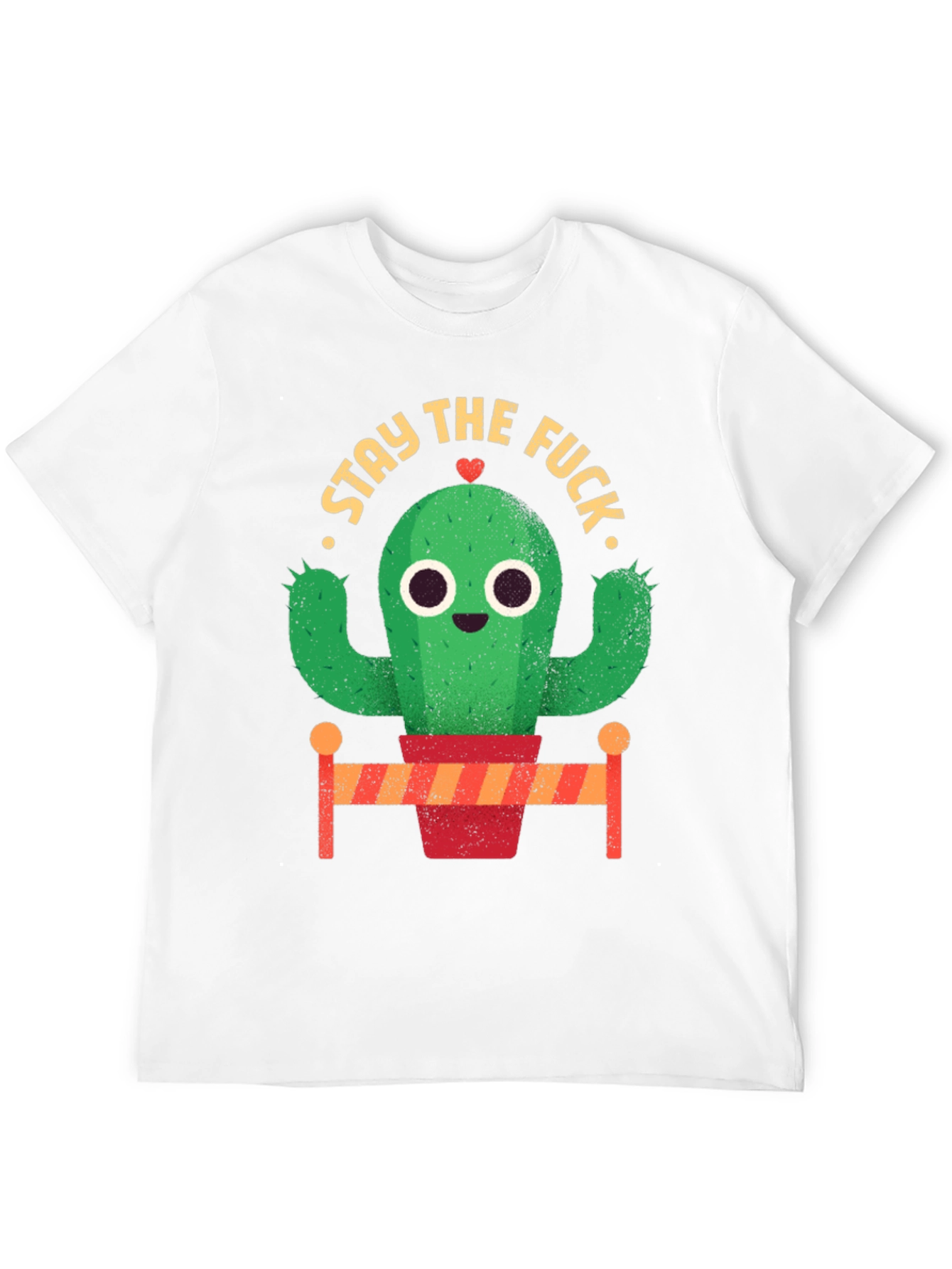 Black Stay The Fuck Cactus Novelty T-Shirt view 12