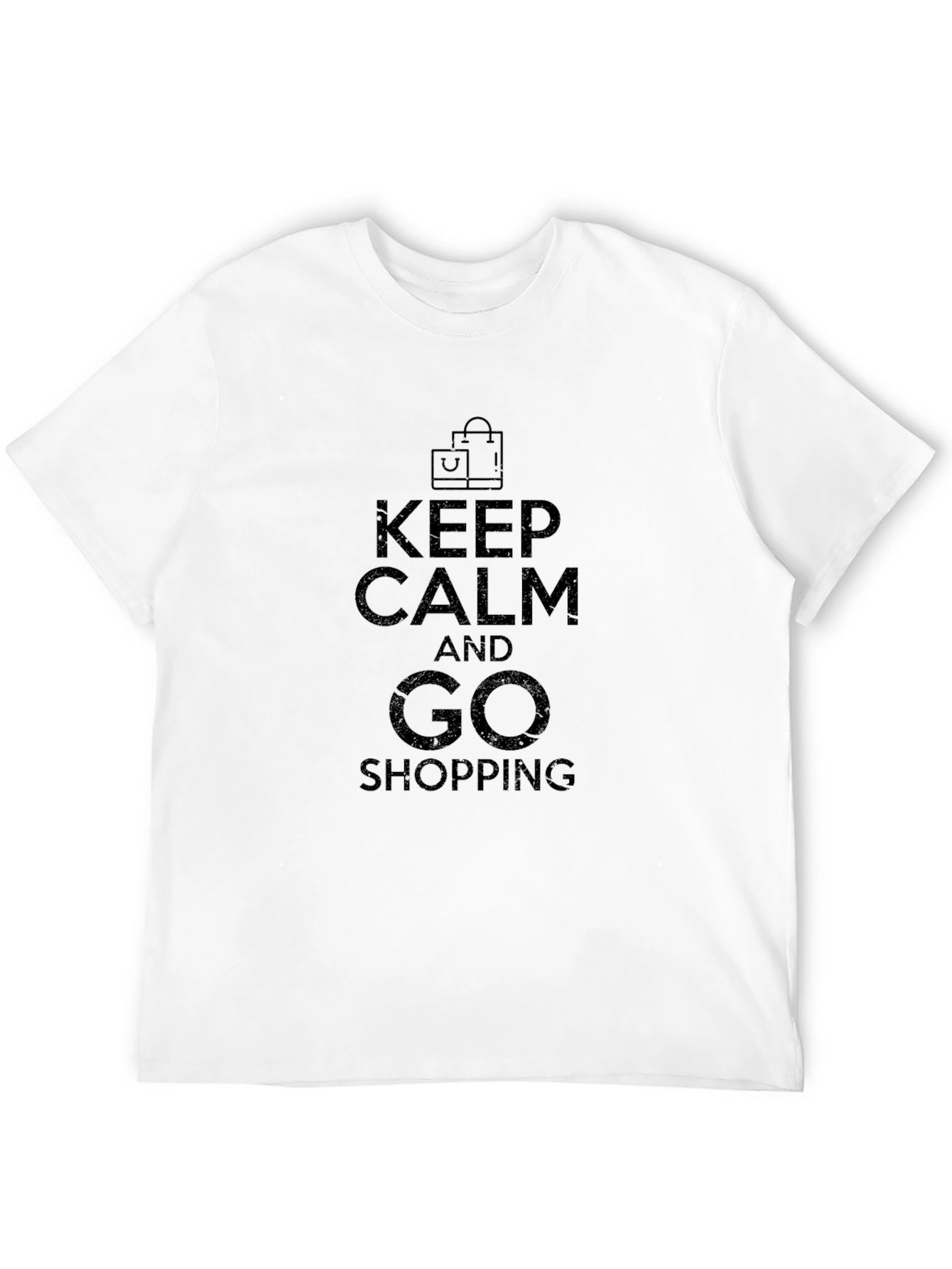 Black Keep Calm and Go Shopping Black T-Shirt view 12