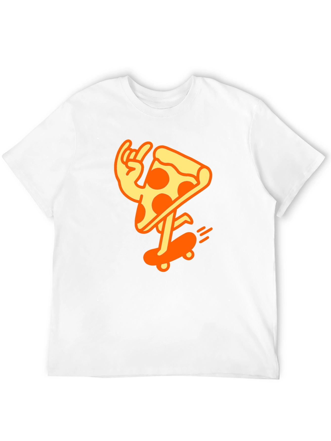 Black Cool Pizza Skater Graphic T-Shirt - Black Cotton Tee view 12