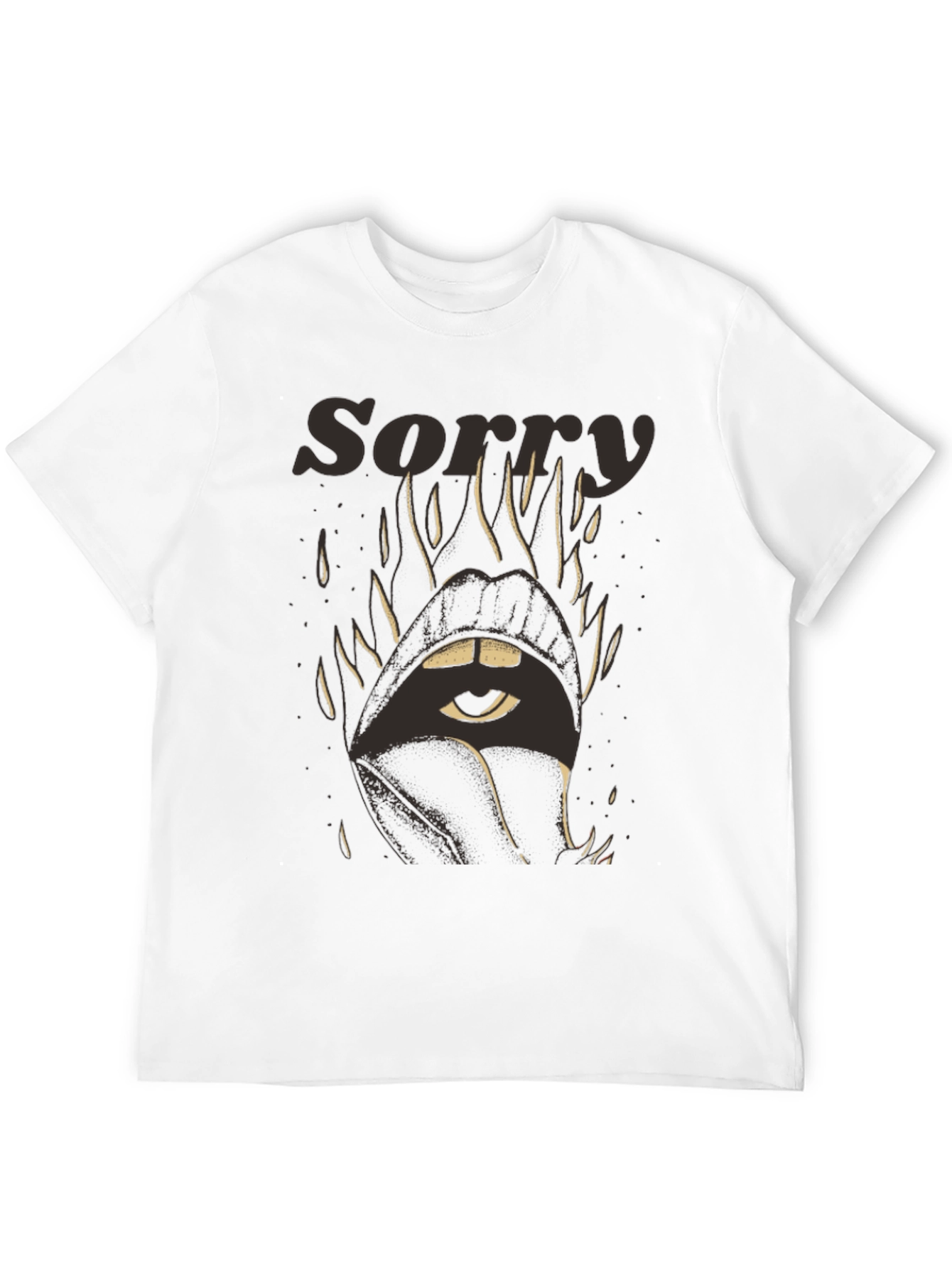 Black Sorry Eye Mouth Graphic Tee view 12