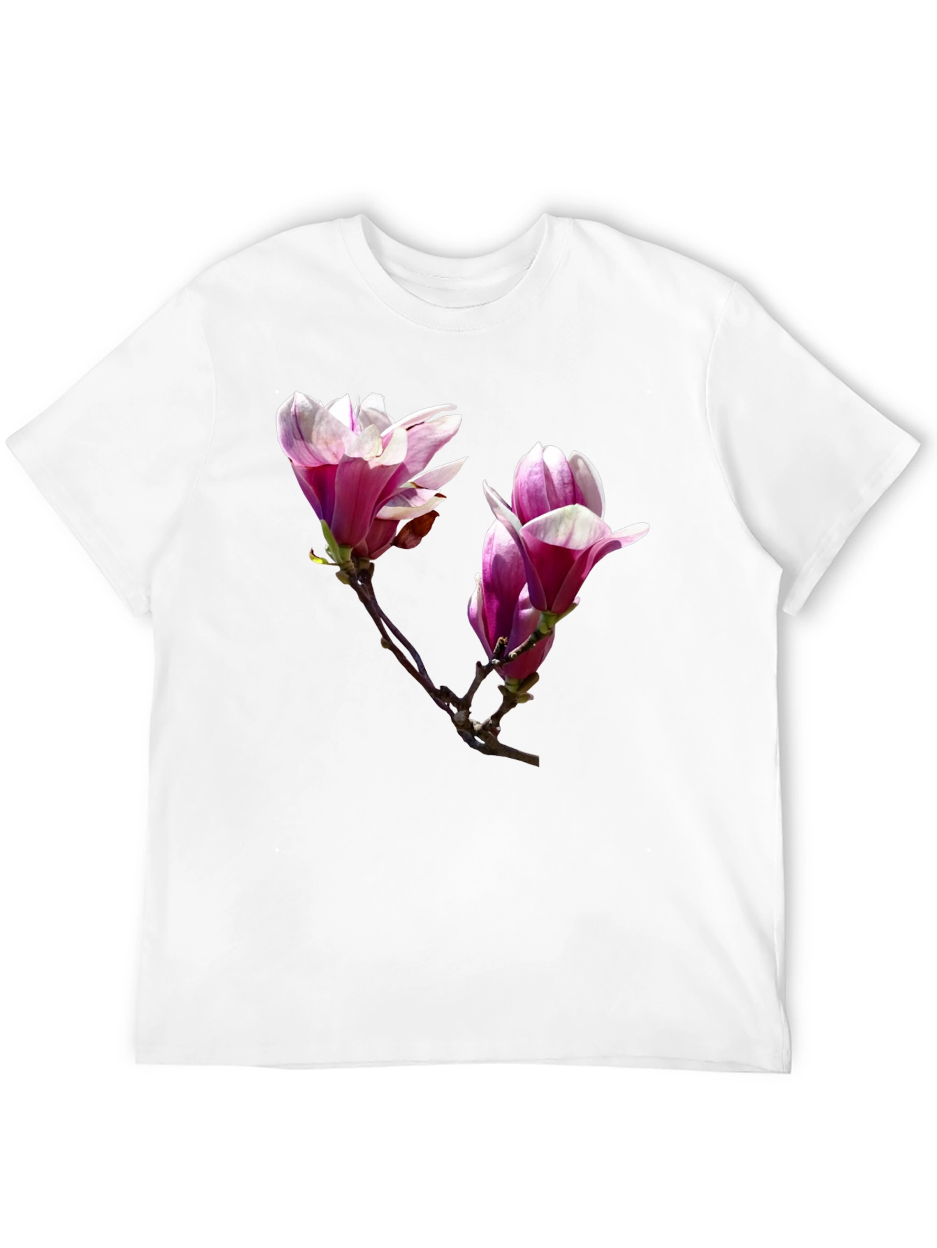 Black Floral Print Black T-Shirt - Botanical Design view 12