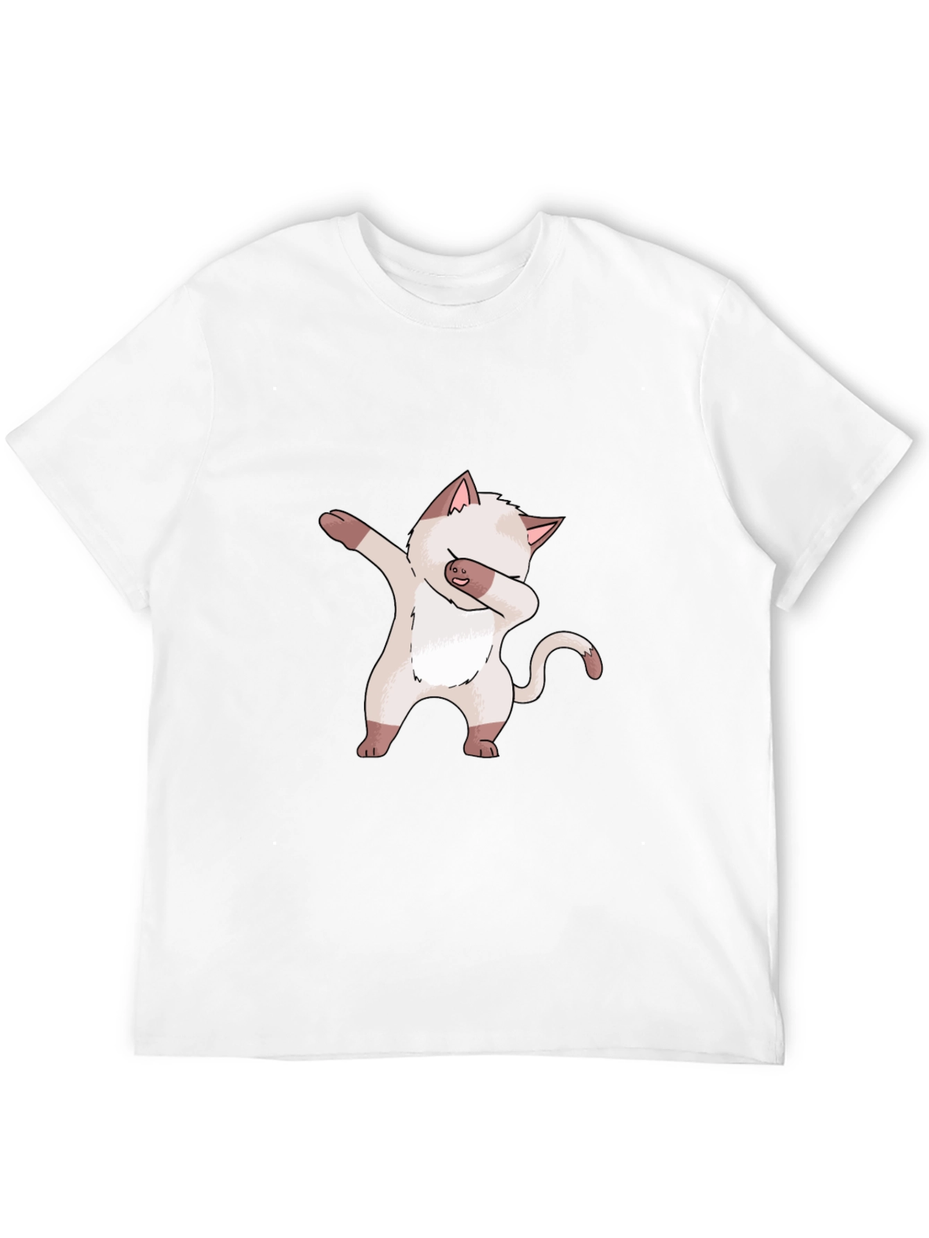 Black Dabbing Cat Graphic Tee - Black Cotton T-Shirt view 12