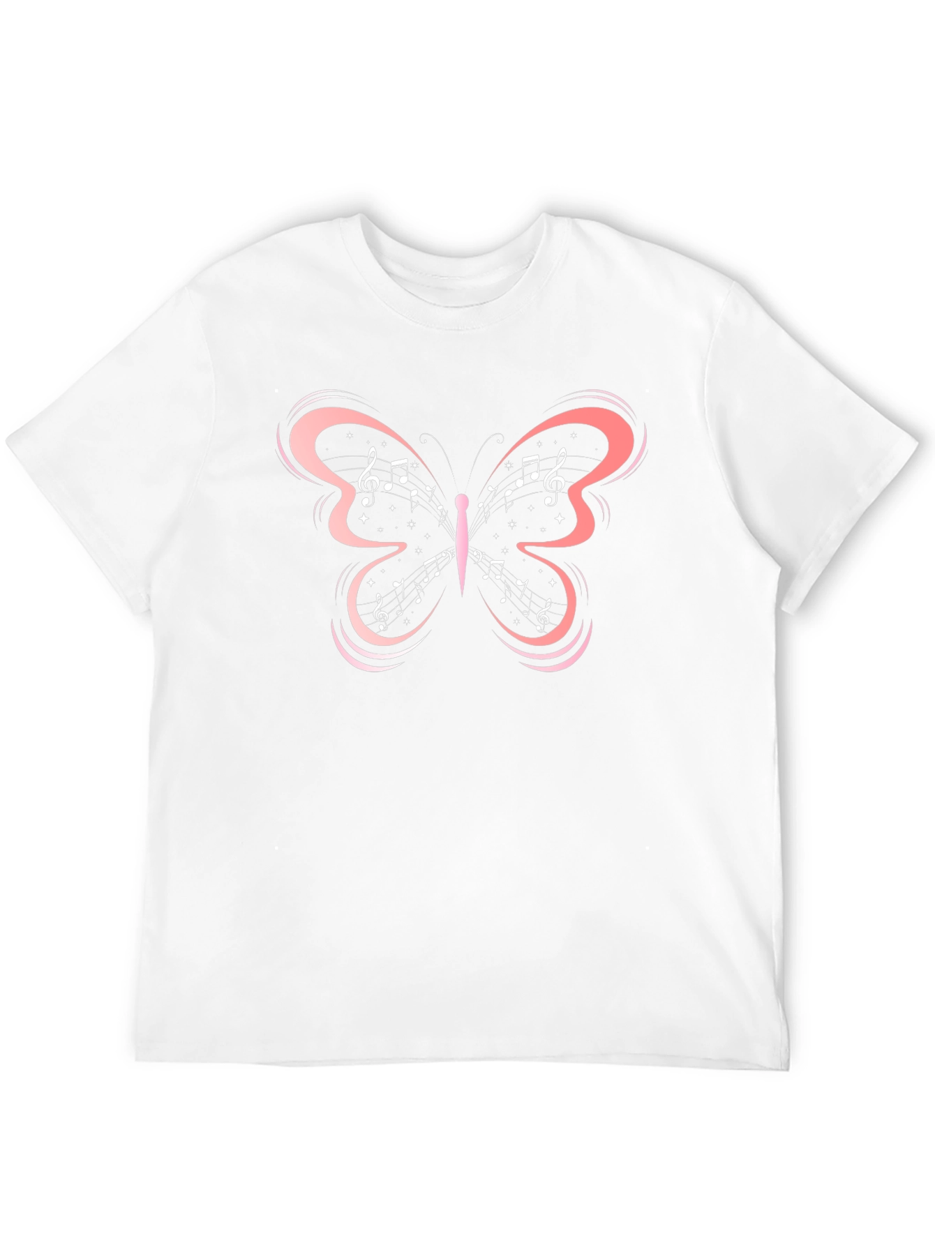 Black Music Note Butterfly Graphic Tee view 12