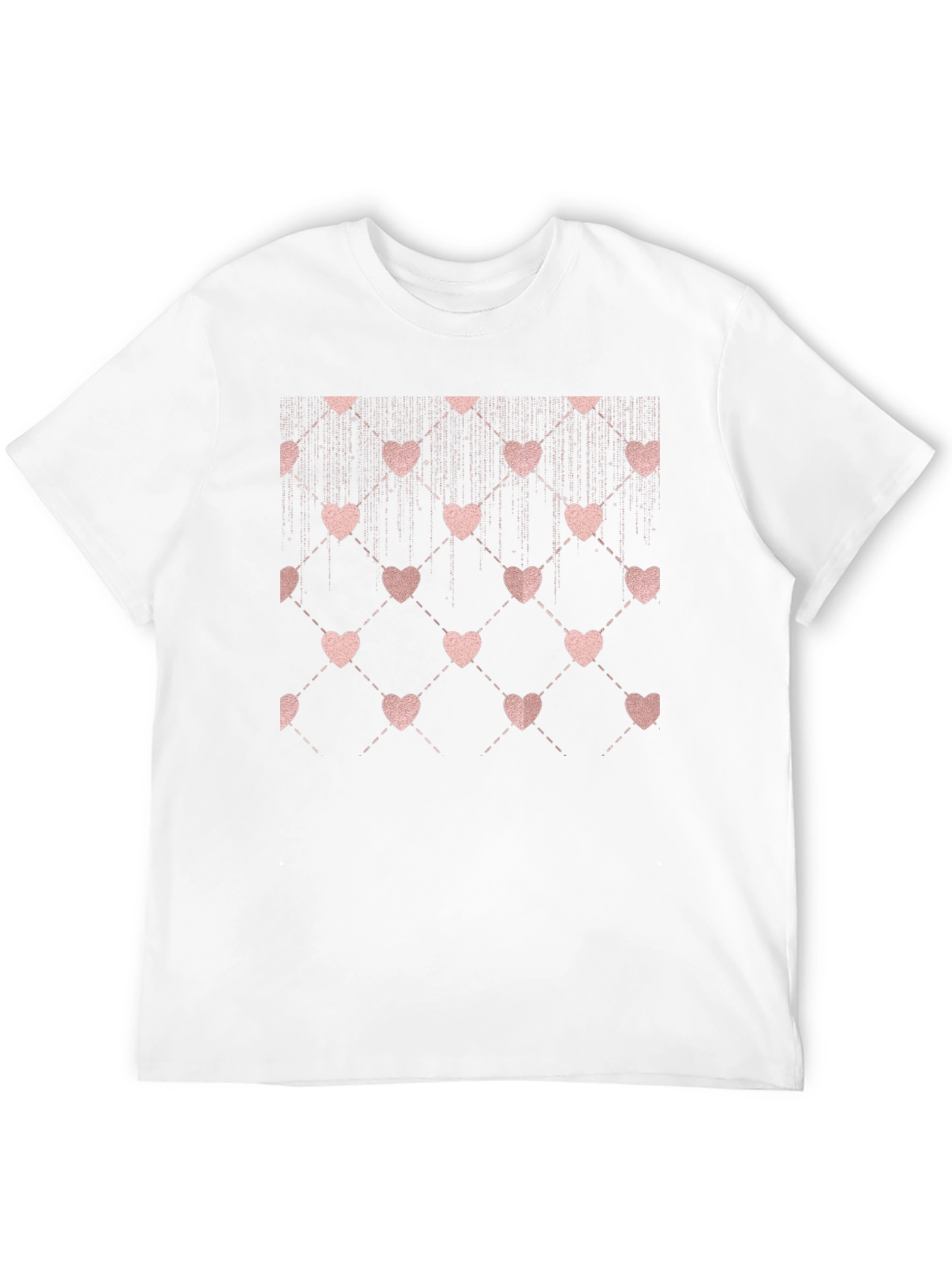 Black Heart Pattern Black T-Shirt view 12