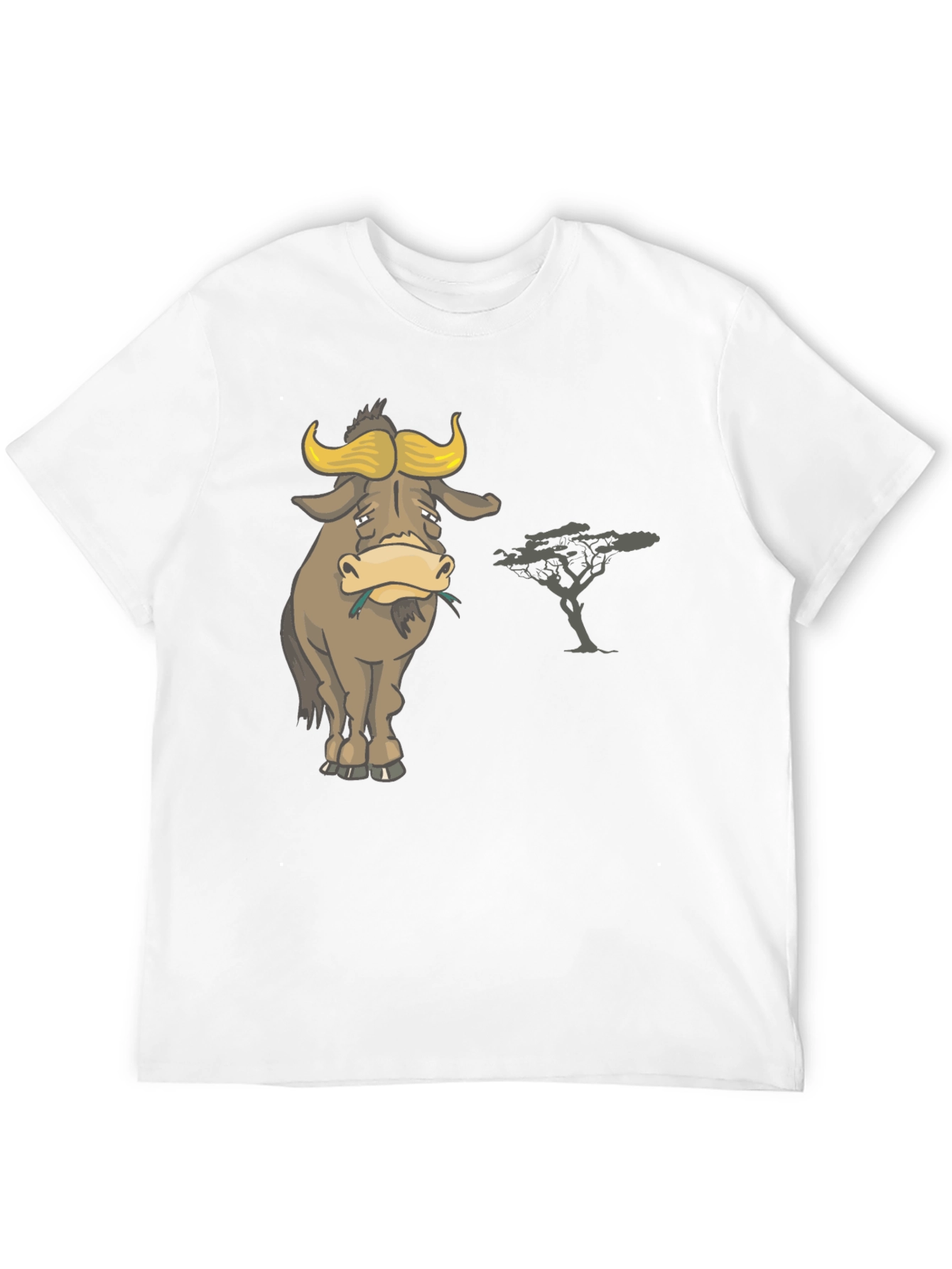Black Sad Wildebeest T-Shirt - Men's Black Graphic Tee view 12