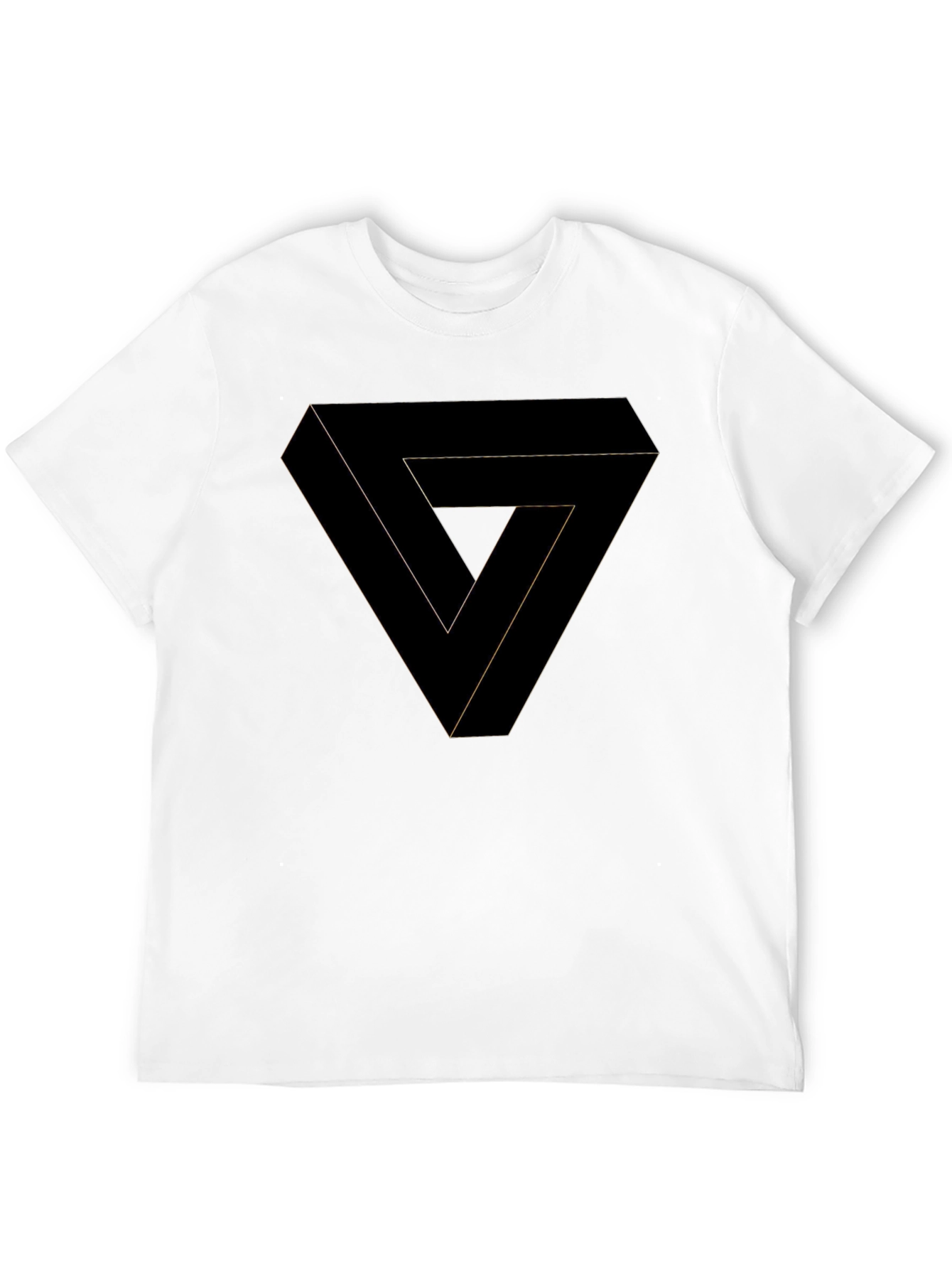 Black Optical Illusion Triangle Graphic Tee - Black Cotton Shirt view 12