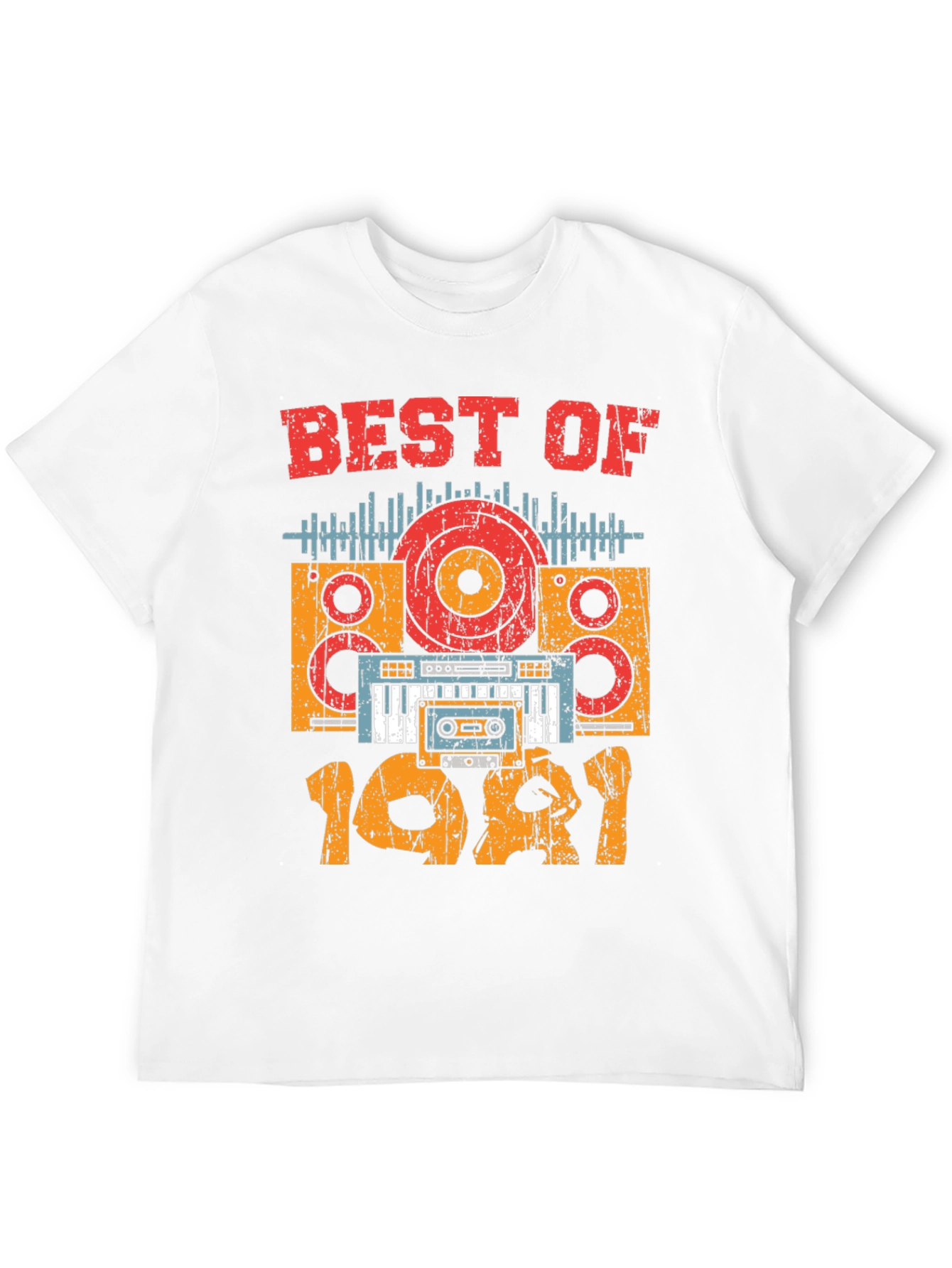 Black Best of 1981 Retro Music T-Shirt view 12