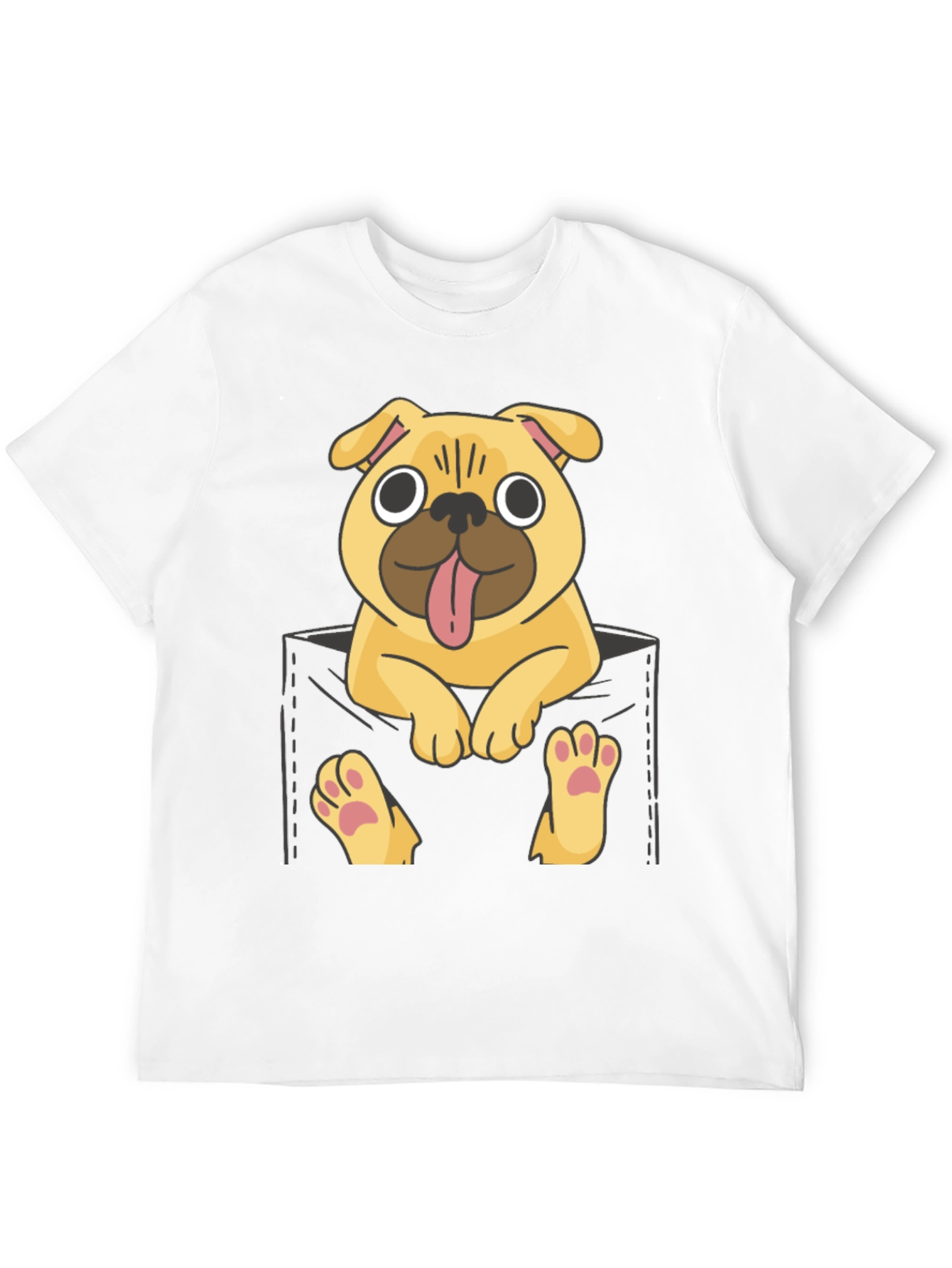 Black Pug in Pocket Graphic Tee - Fun & Casual view 12