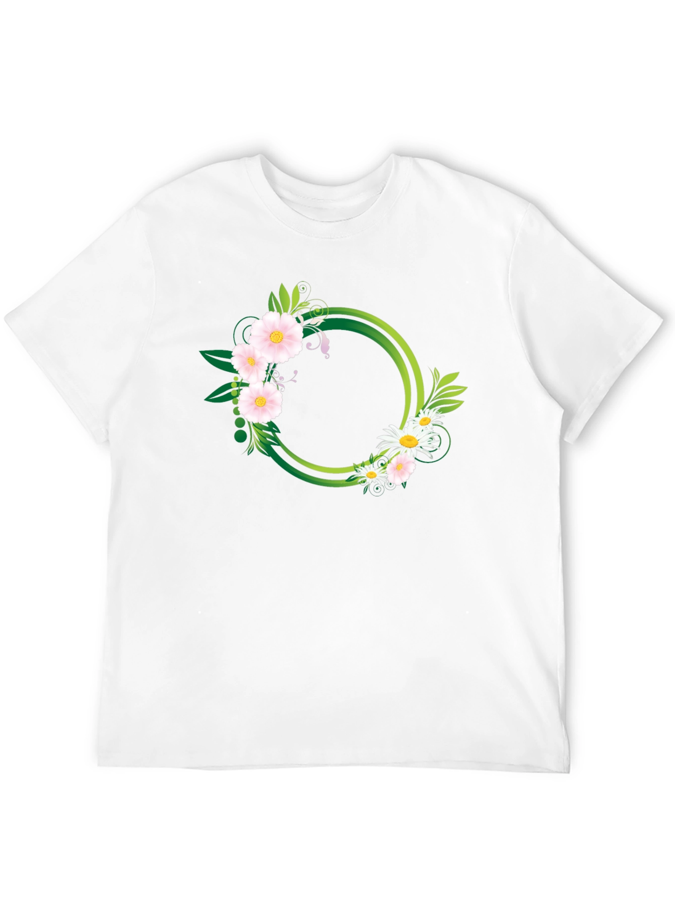 Black Floral Circle Graphic Black T-Shirt view 12