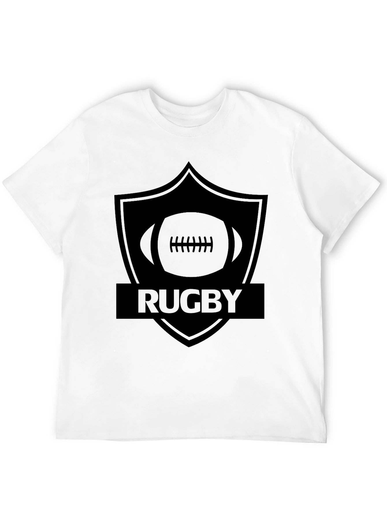 Black Rugby Shield Black Graphic T-Shirt view 12