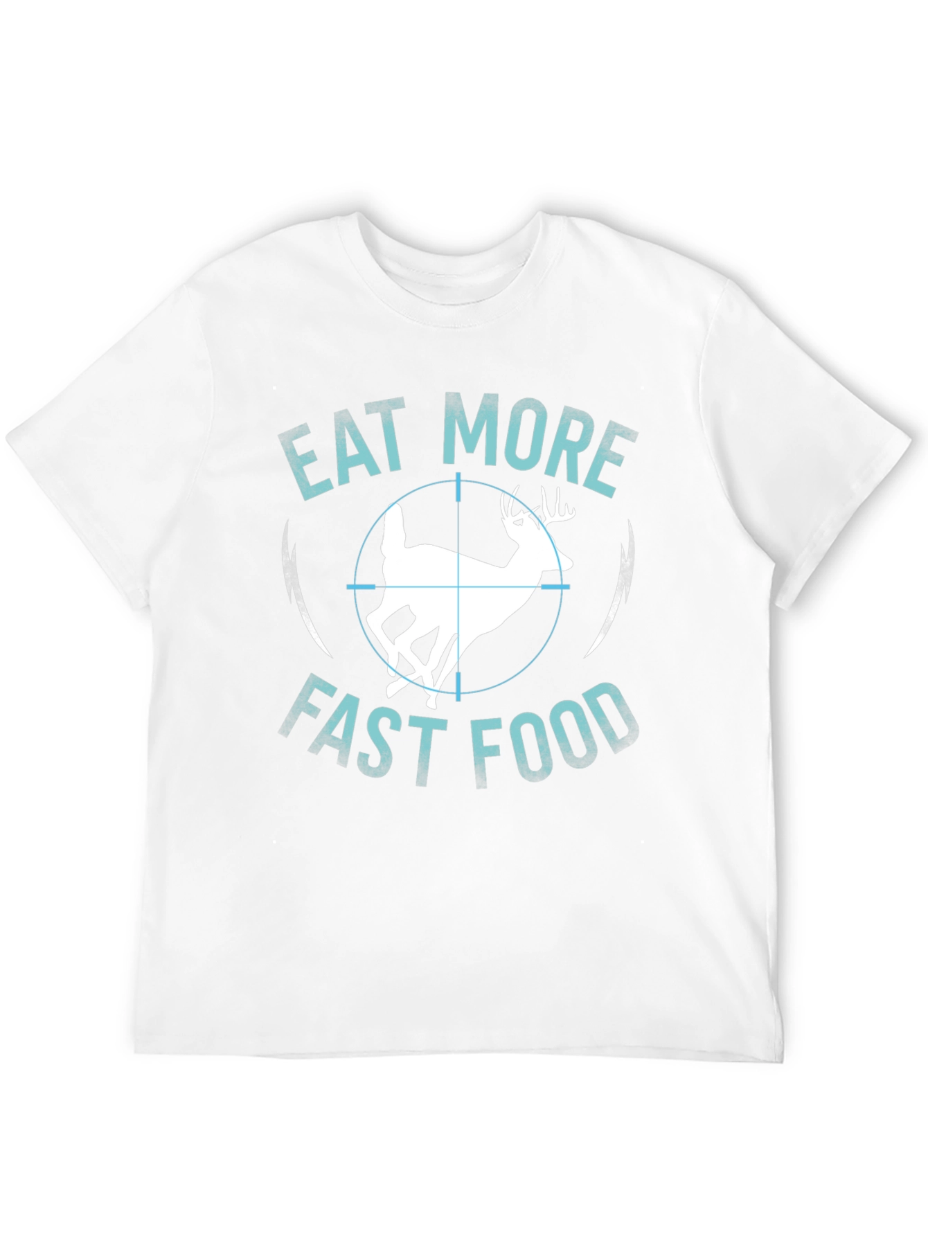 Black Eat More Fast Food Deer T-Shirt view 12
