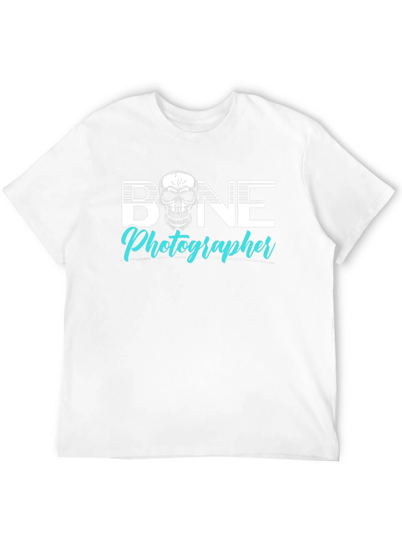 Black Bone Photographer Skull Graphic T-Shirt view 12