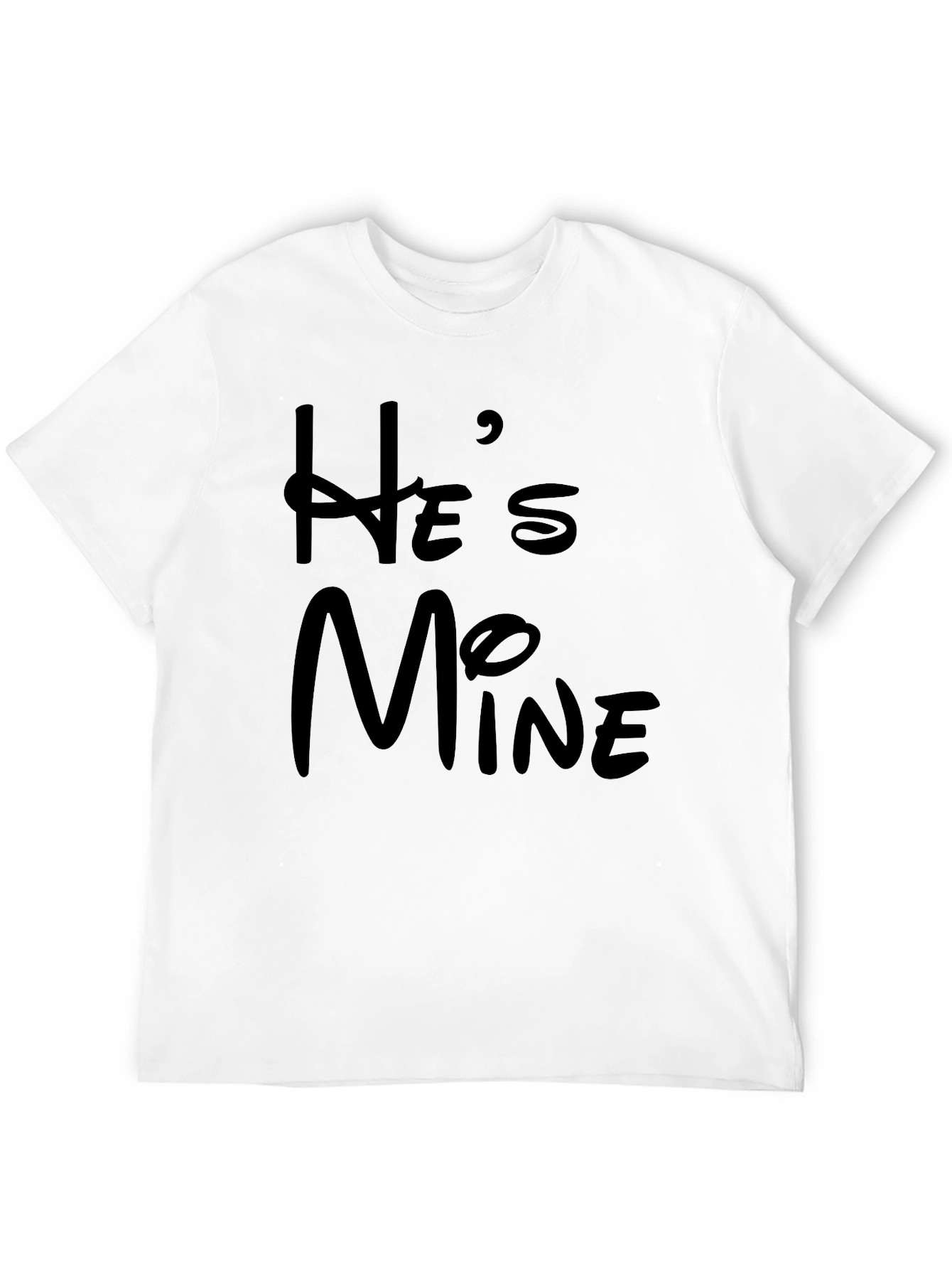 Black He's Mine Black Graphic Tee for Men view 12