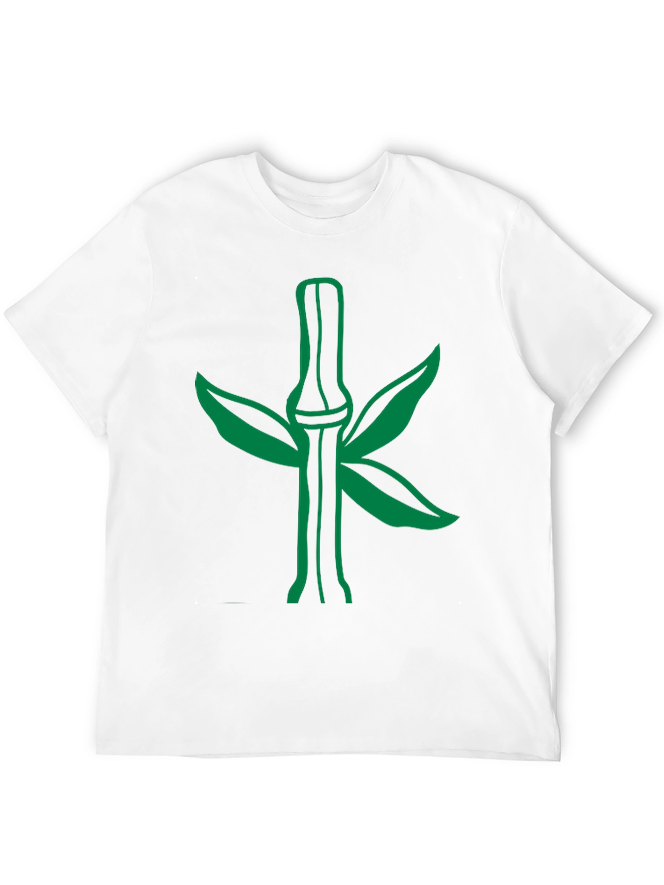 Black Green Bamboo Graphic Tee - Stylish Nature Design view 12