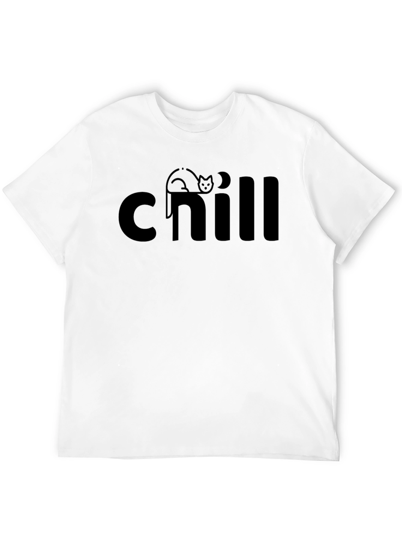 Black Chill Cat Graphic Tee - Relaxed Comfort view 12