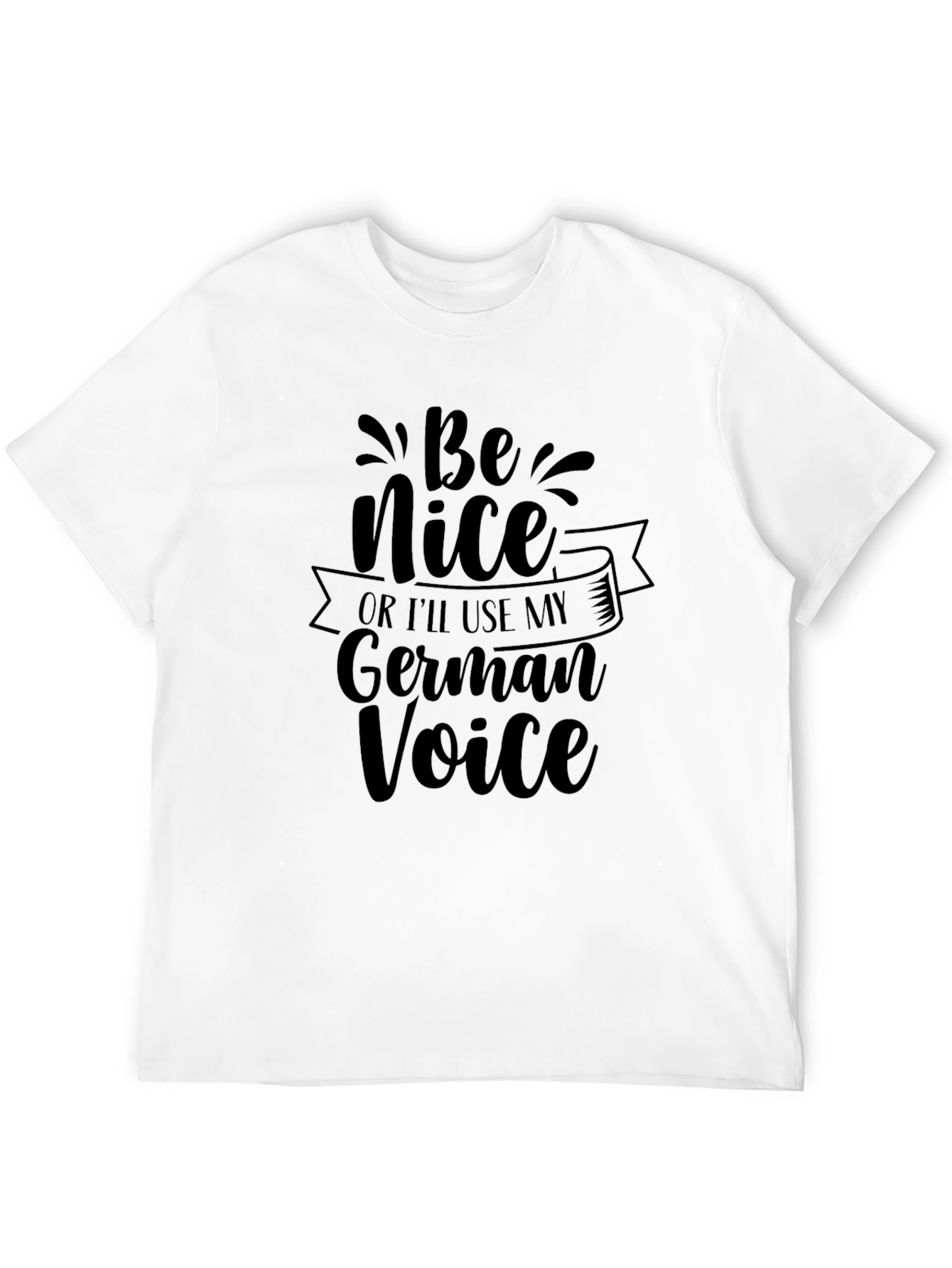Black Funny German Voice Graphic Tee - Black view 12