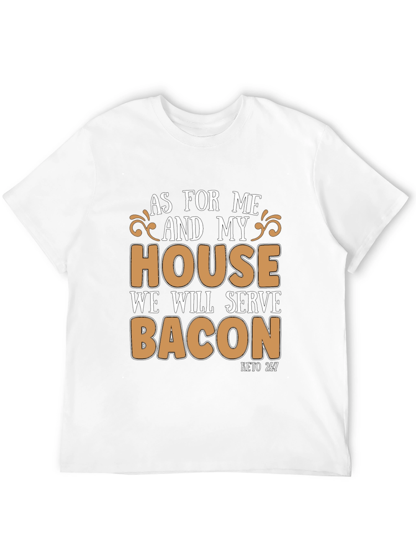 Black As for Me and My House, We Will Serve Bacon T-Shirt view 12