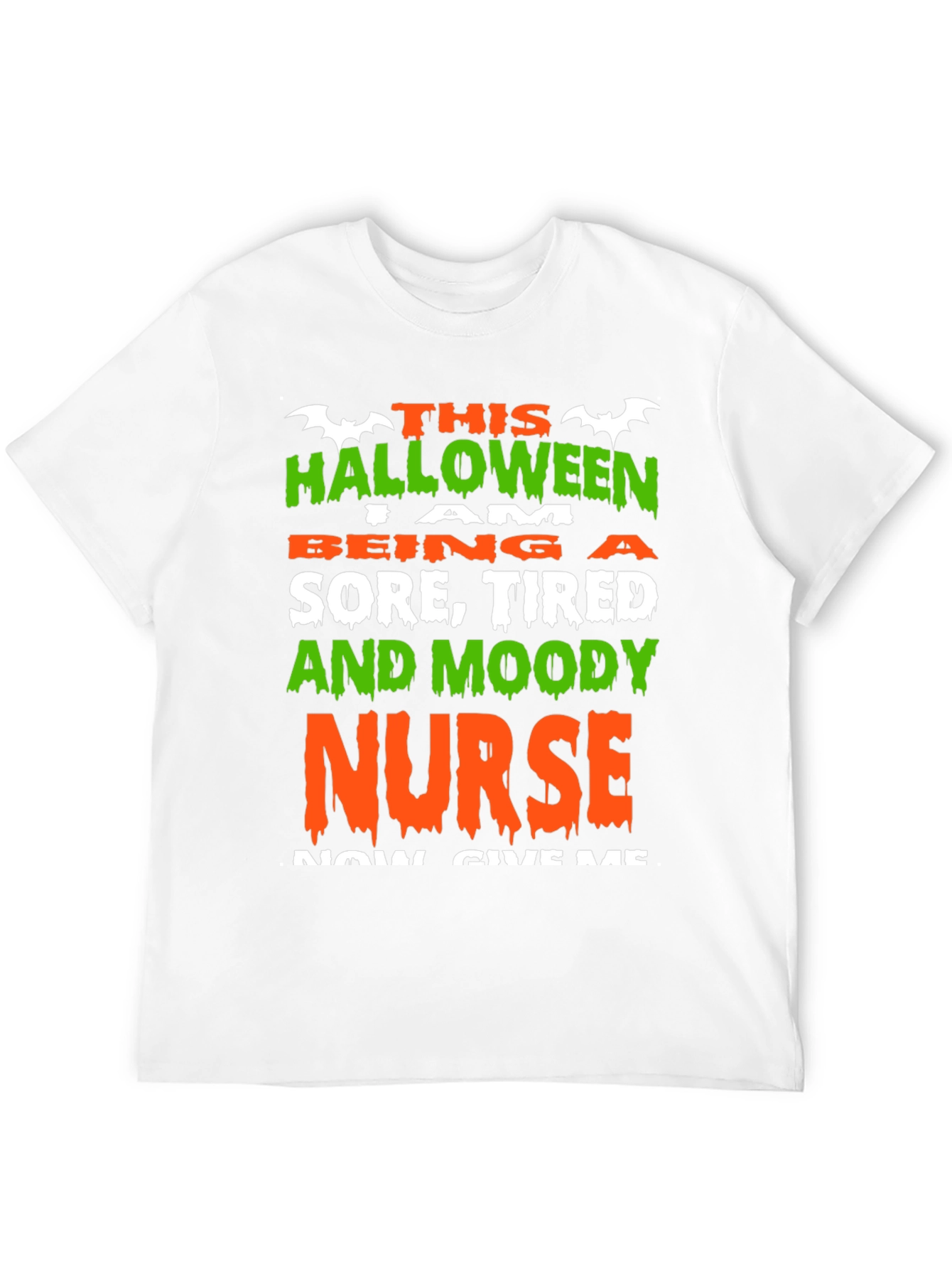Black Halloween Nurse Graphic T-Shirt - Sore, Tired & Moody view 12