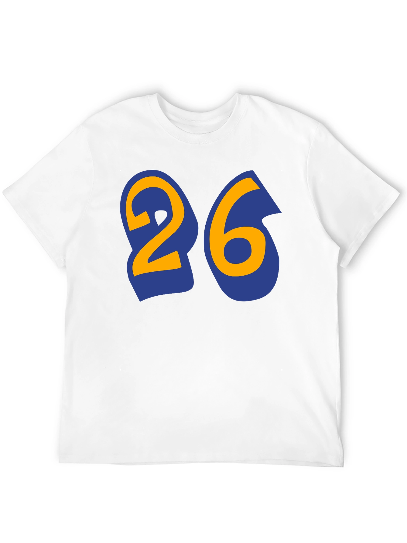 Black Black T-Shirt with Bold Number 26 Design view 12