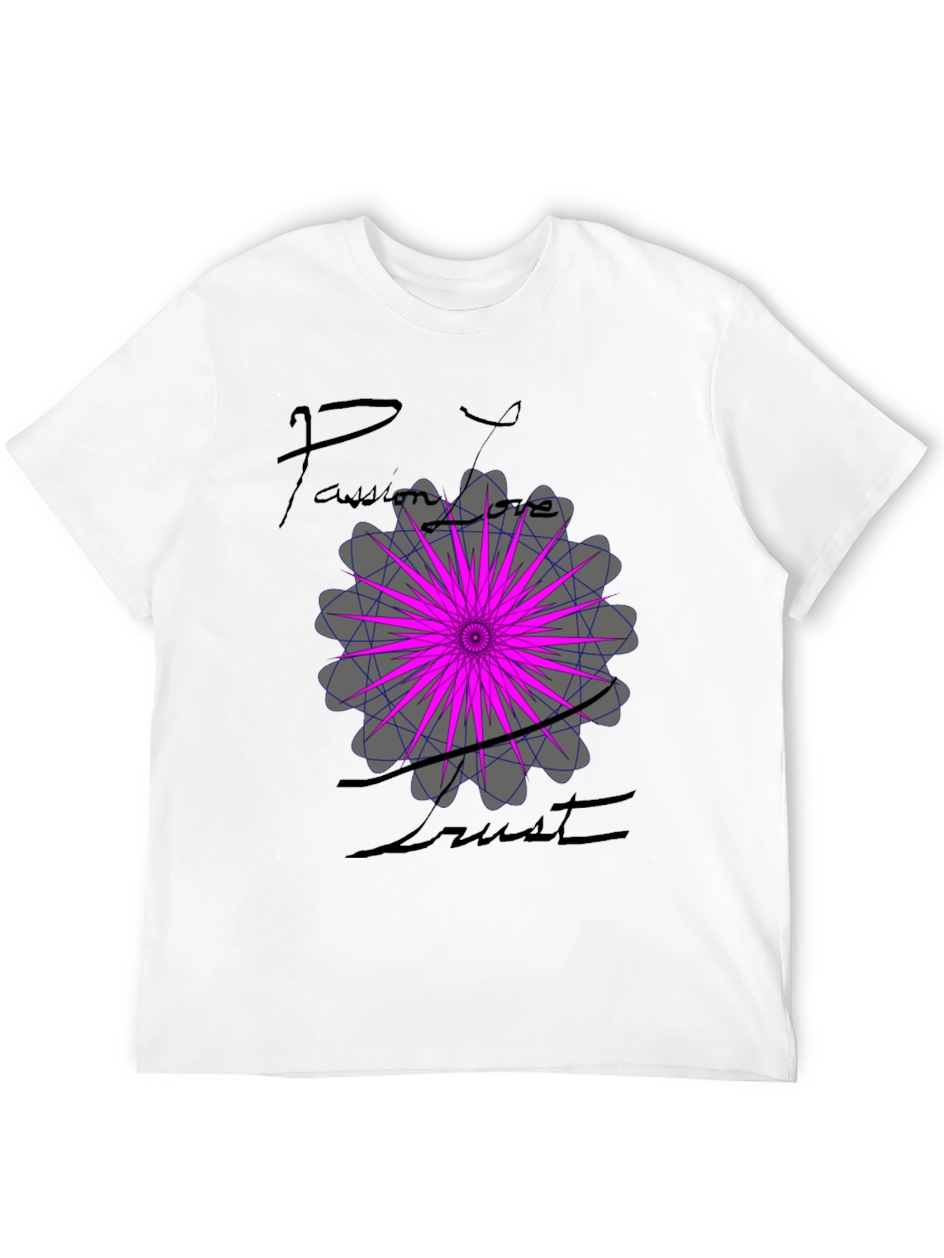 Black Passion Love Trust Graphic Tee - Black view 12