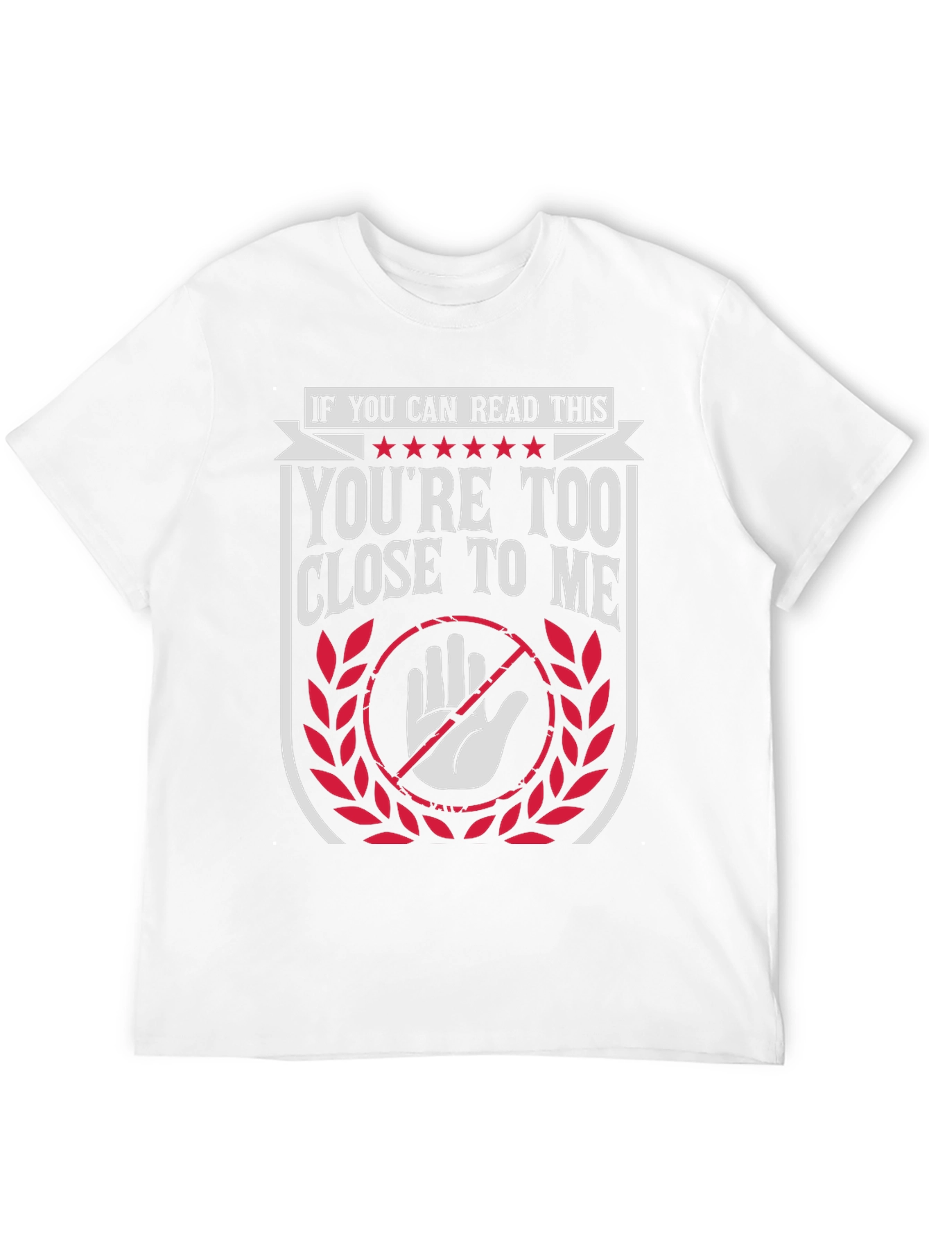 Black Humorous "Too Close" Graphic Tee view 12