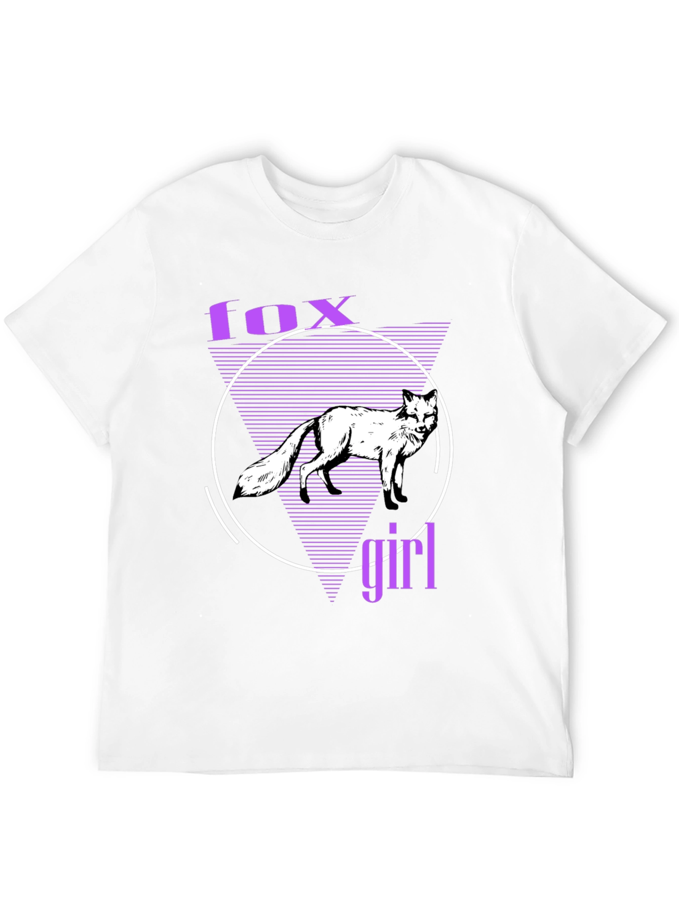 Black Fox Girl Graphic Tee - Black Cotton T-Shirt view 12