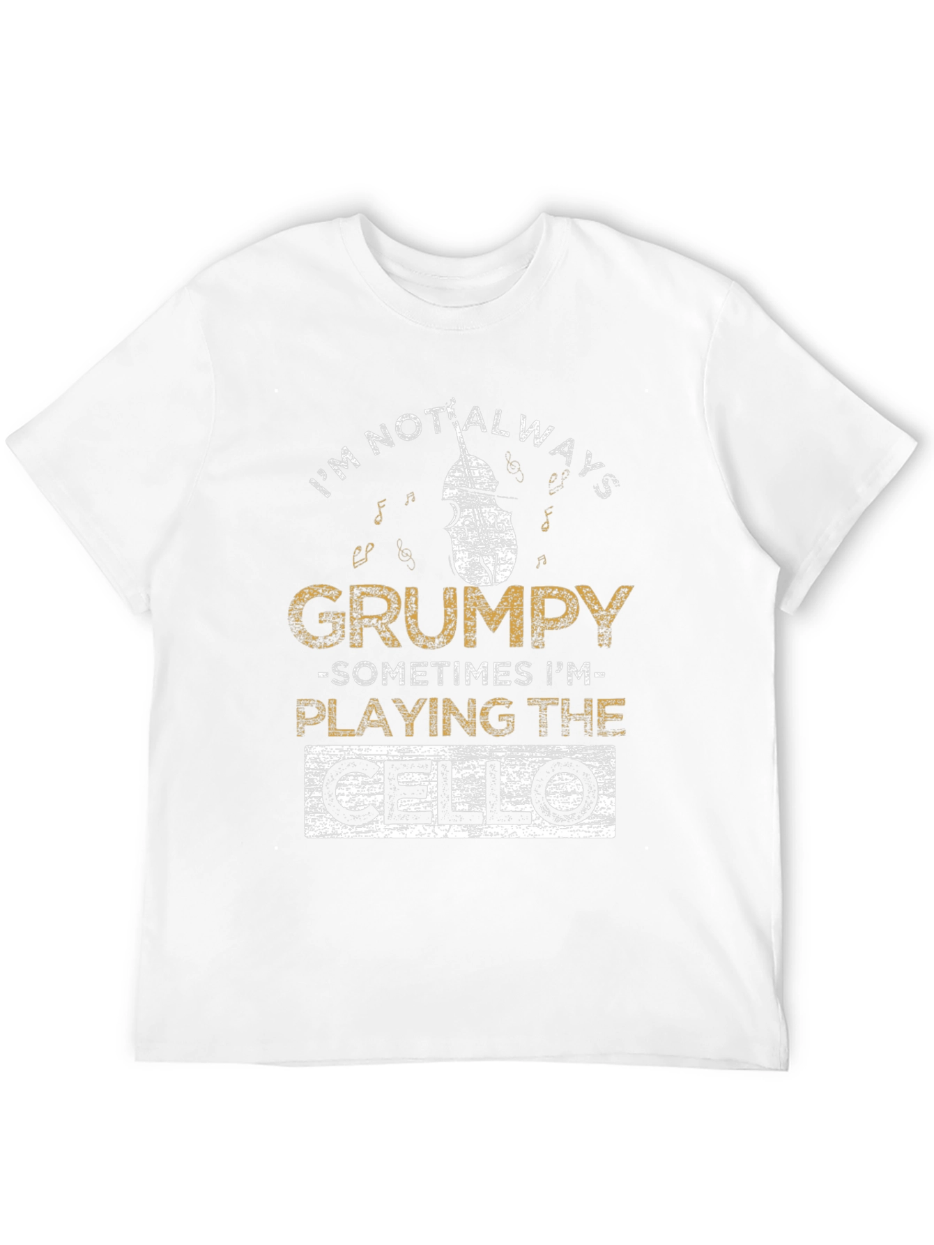 Black Grumpy Cello Player Black T-Shirt view 12